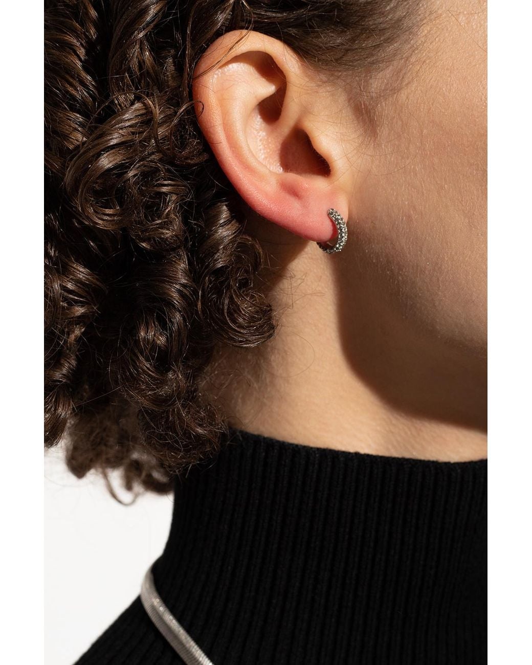 AllSaints White Set Of Brass Hoop Earrings