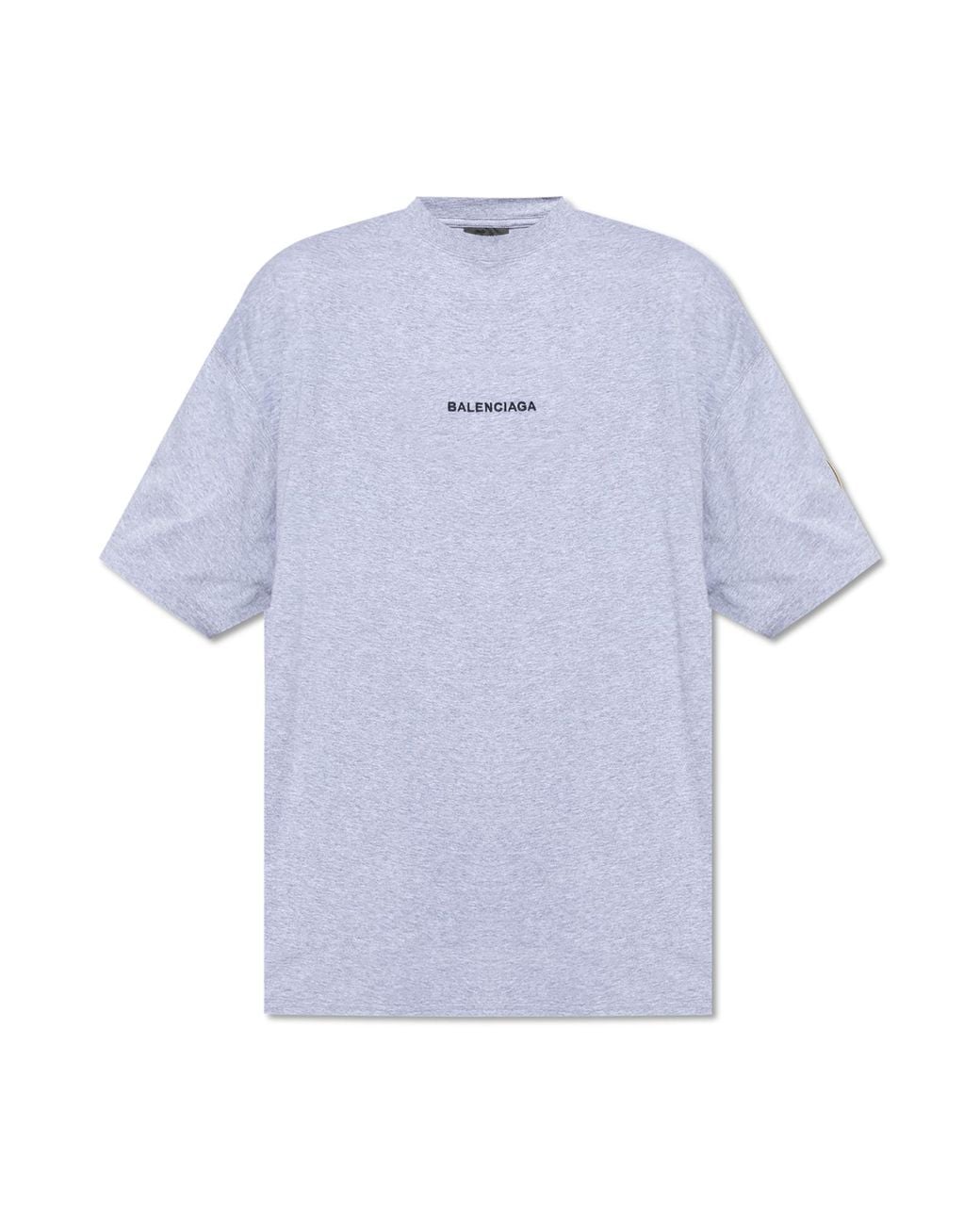 Balenciaga Blue T-Shirt With Logo for men