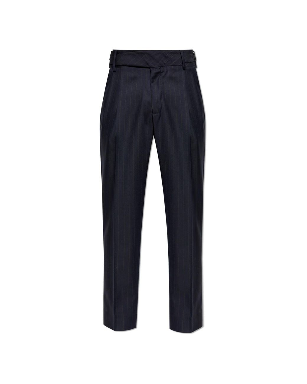 Dolce & Gabbana Blue Wool Pleated Trousers for men
