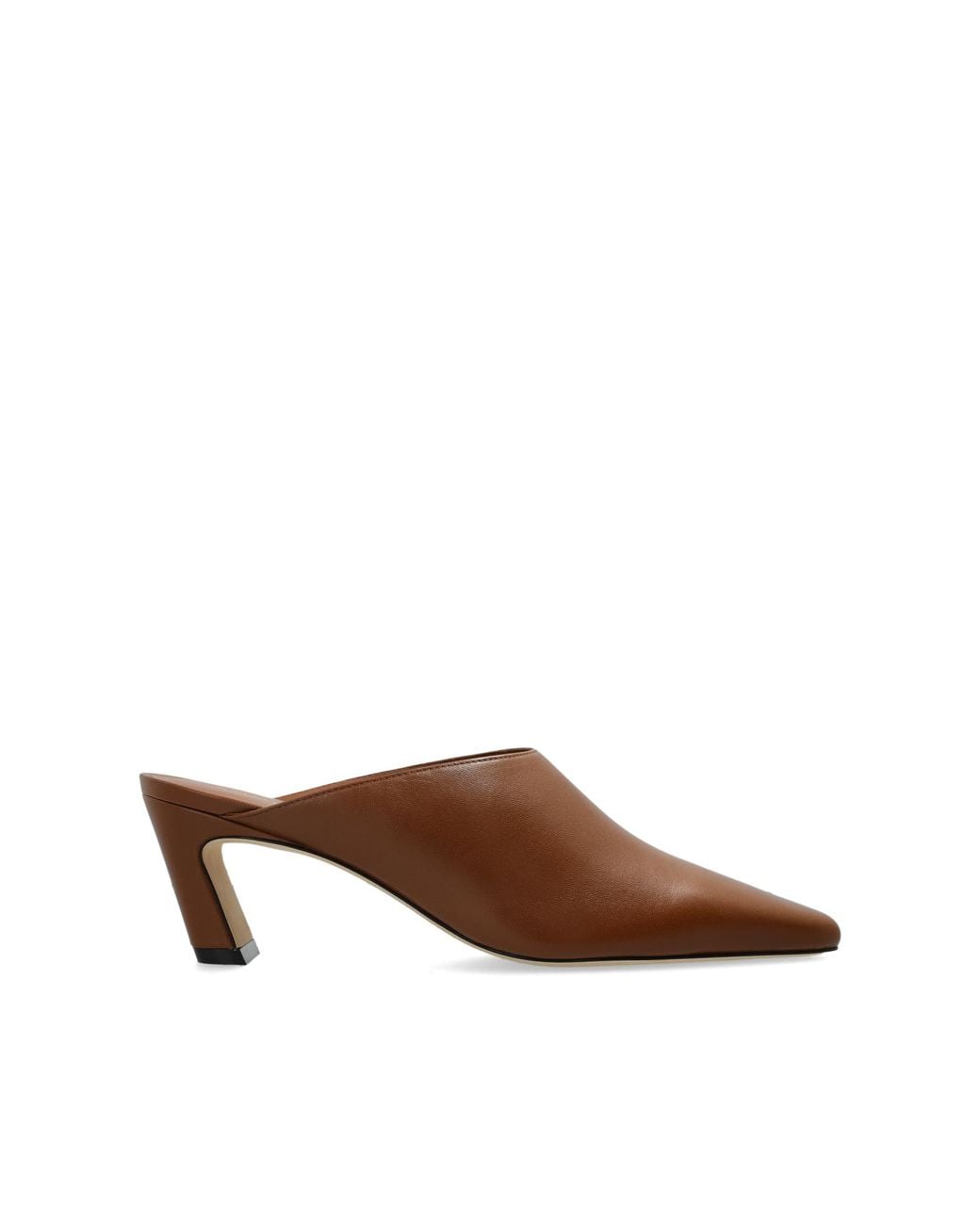 Stuart Weitzman Brown Heeled Mules "Stassi"