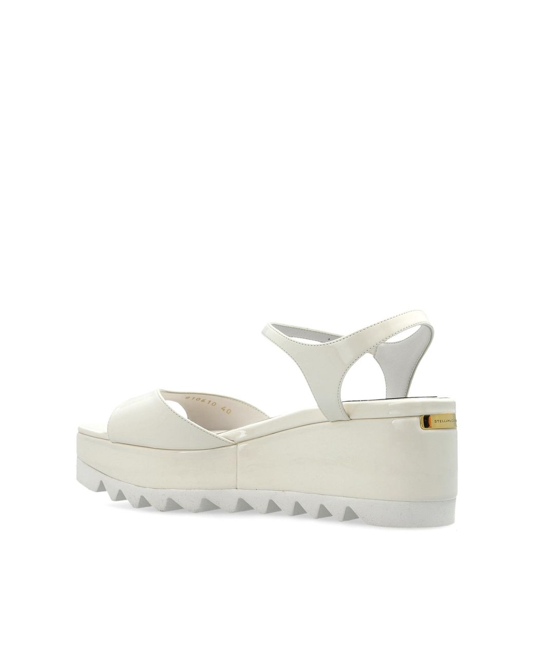 Stella McCartney White "Elyse" Wedge Sandals