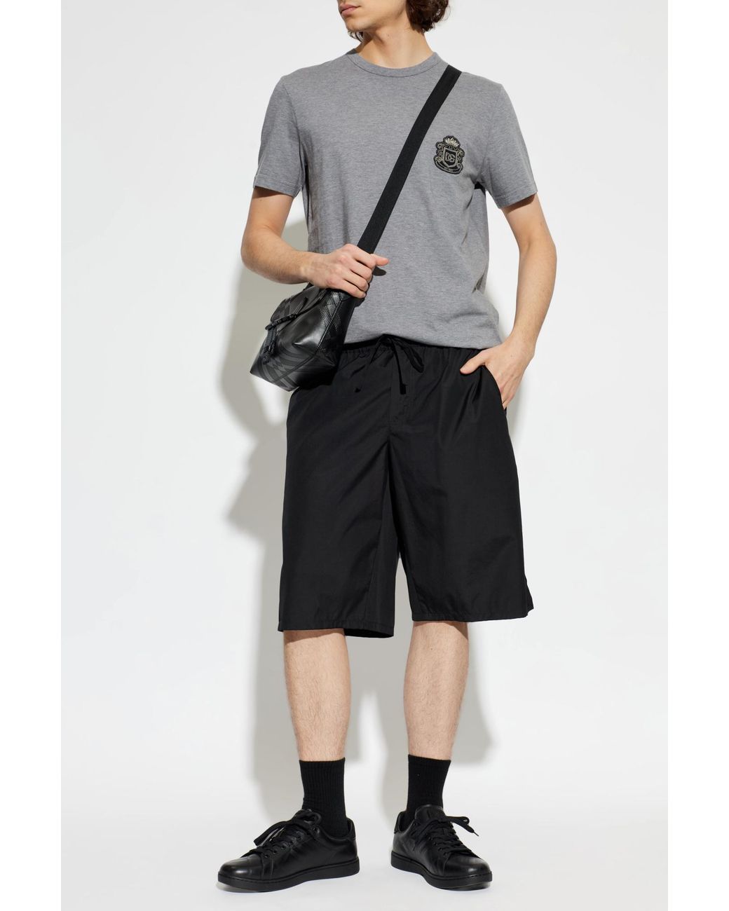 Dolce & Gabbana Black Cotton Shorts for men
