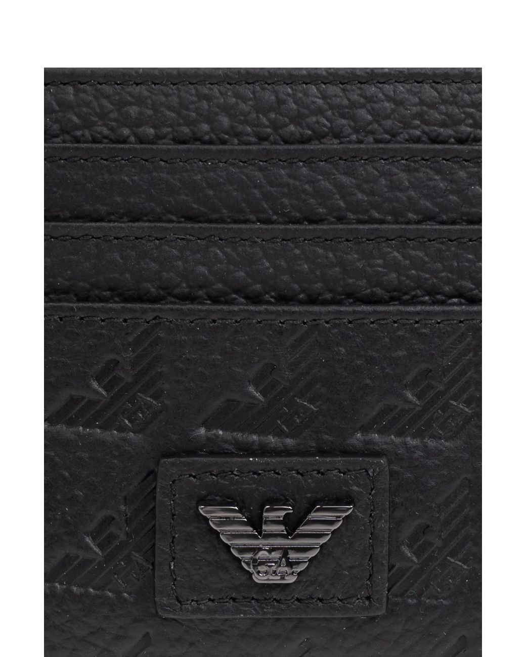 Emporio Armani Black Card Holder With Logo for men