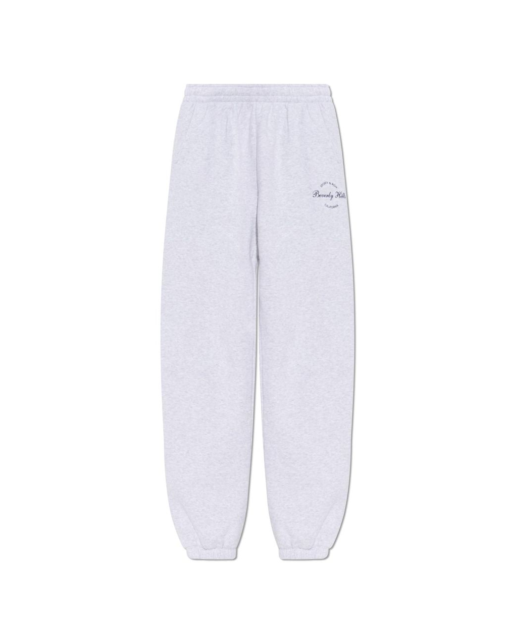 Sporty & Rich White Sweatpants With Cuffed Legs