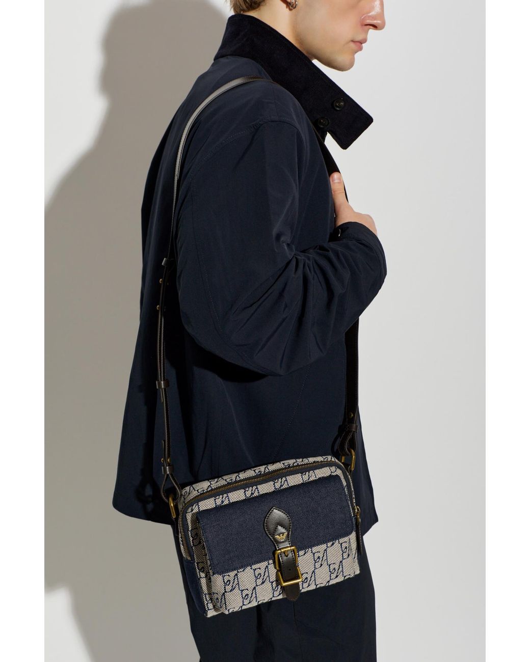 Emporio Armani Black Monogram Bag for men