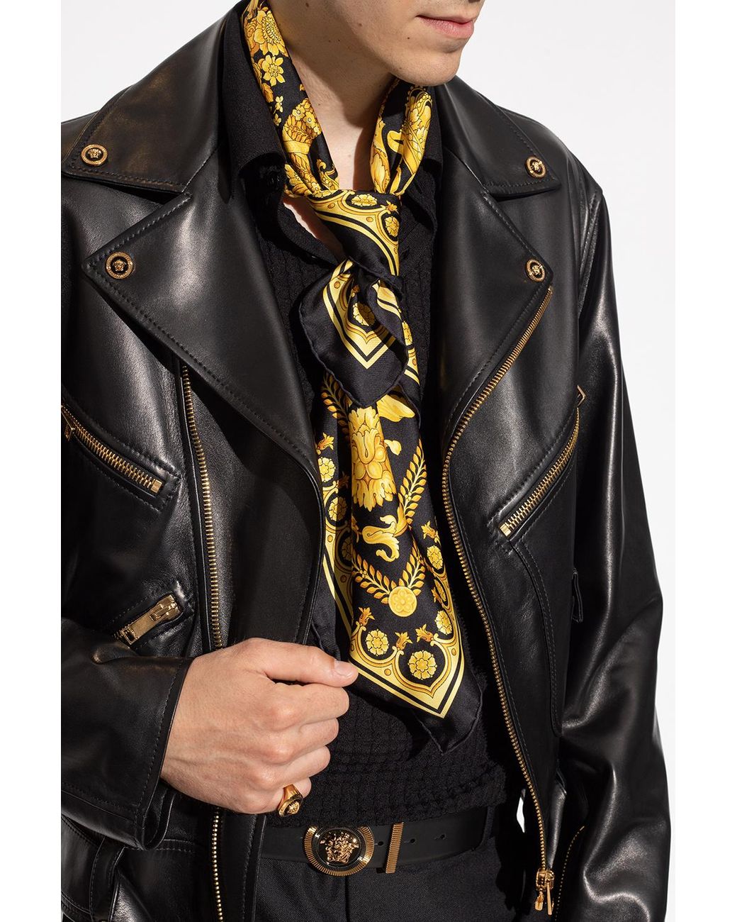Versace Silk Scarf in Black Lyst UK