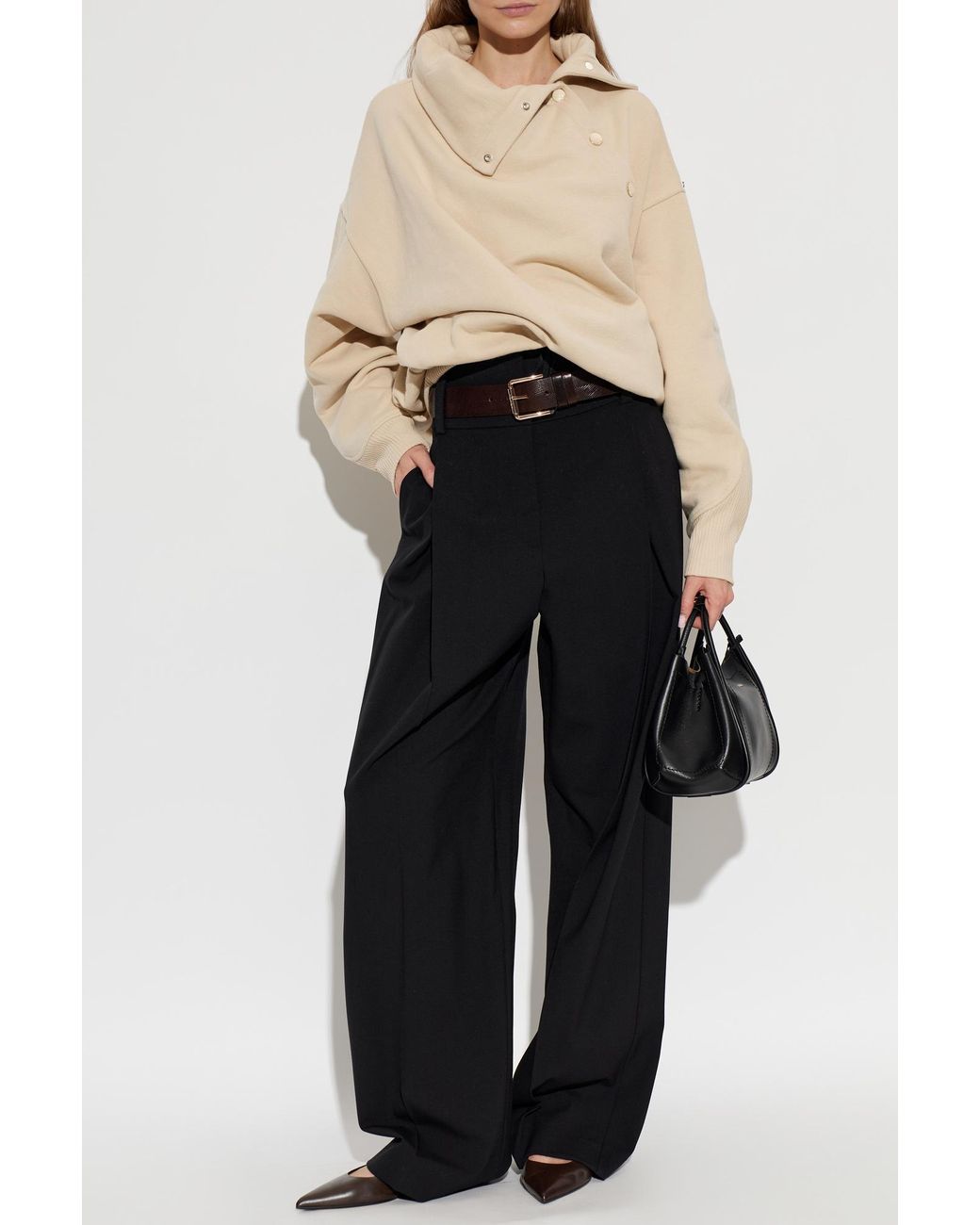 Sportmax Black Wool Trousers 'Girino'