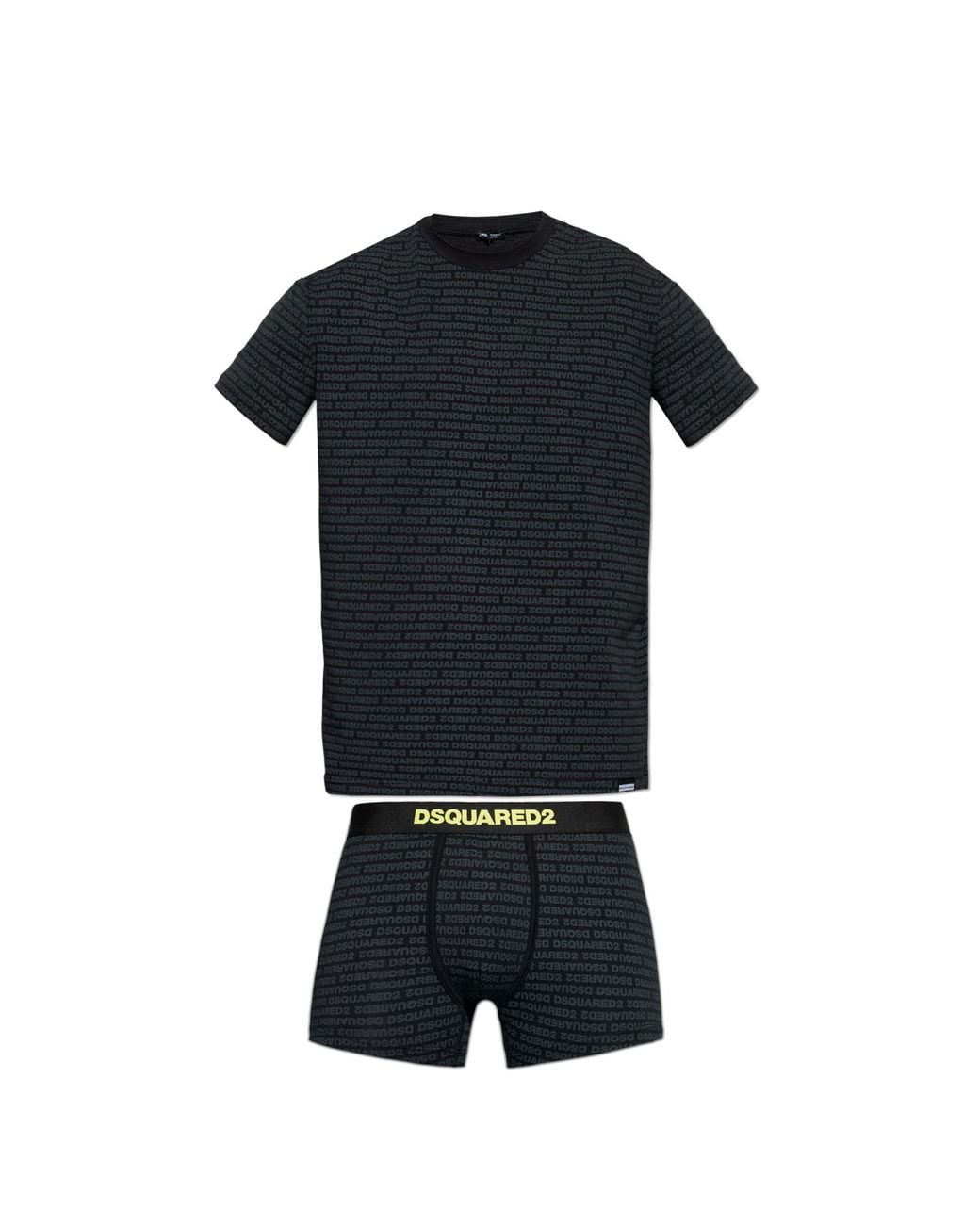DSquared² Black Underwear Set: T-Shirt And Boxer Shorts for men