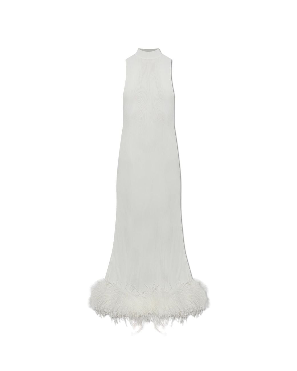 Self-Portrait White Lace Dress With Ostrich Feathers