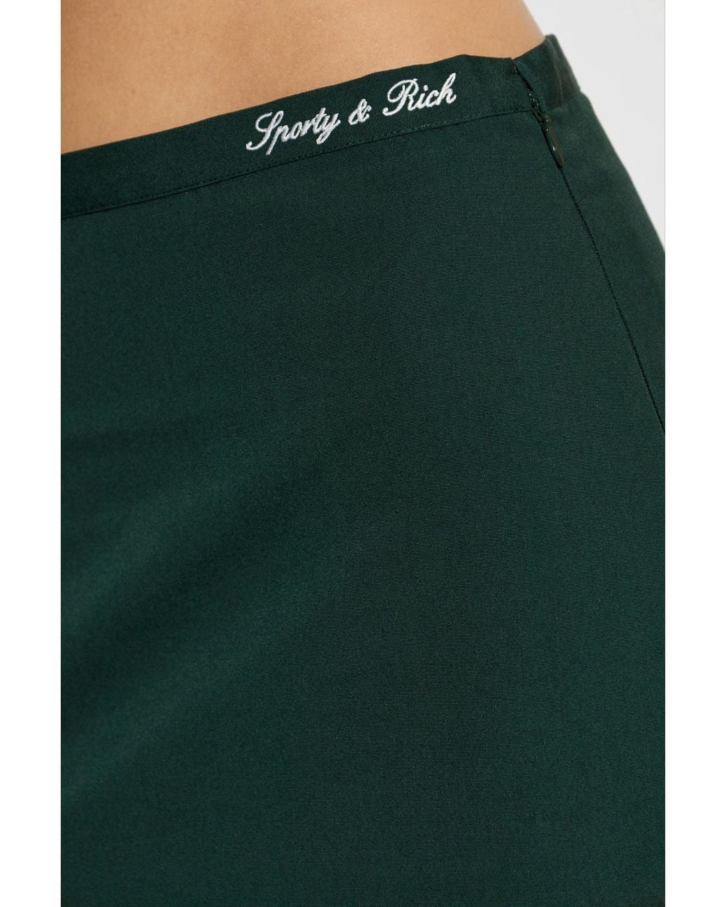 Sporty & Rich Green Mini Skirt From The 'Signature Logo Brighton' Collection
