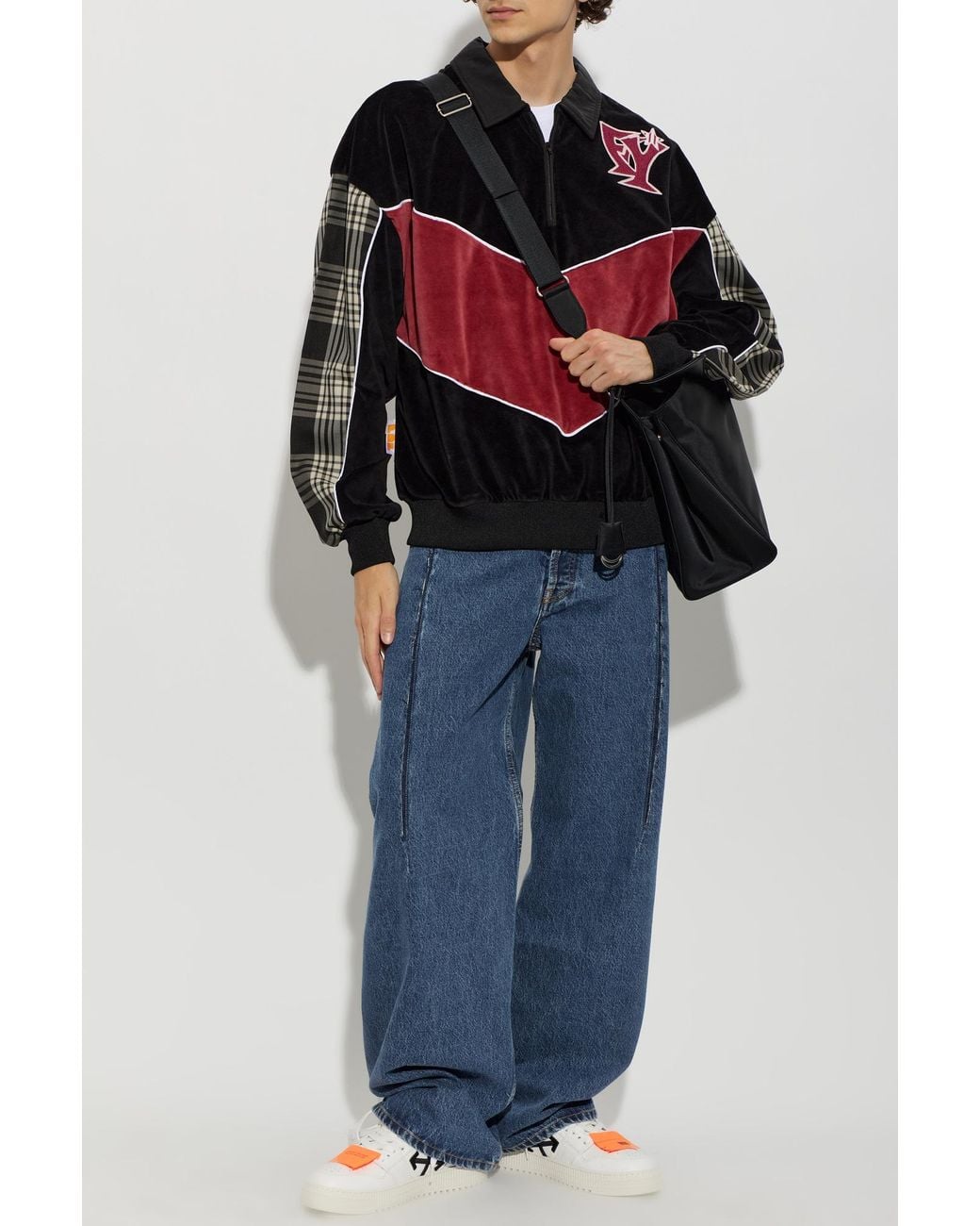 PDF Red Velour Polo Sweatshirt for men