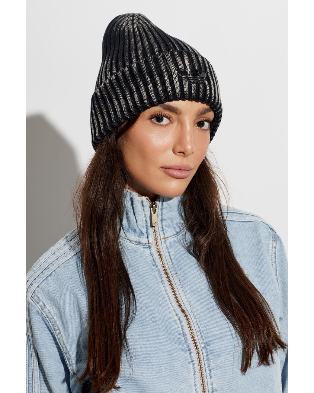 adidas Originals Logo Beanie Hat in Black | Lyst UK