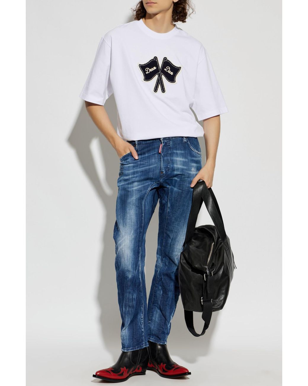 DSquared² White T-Shirt With Patch for men