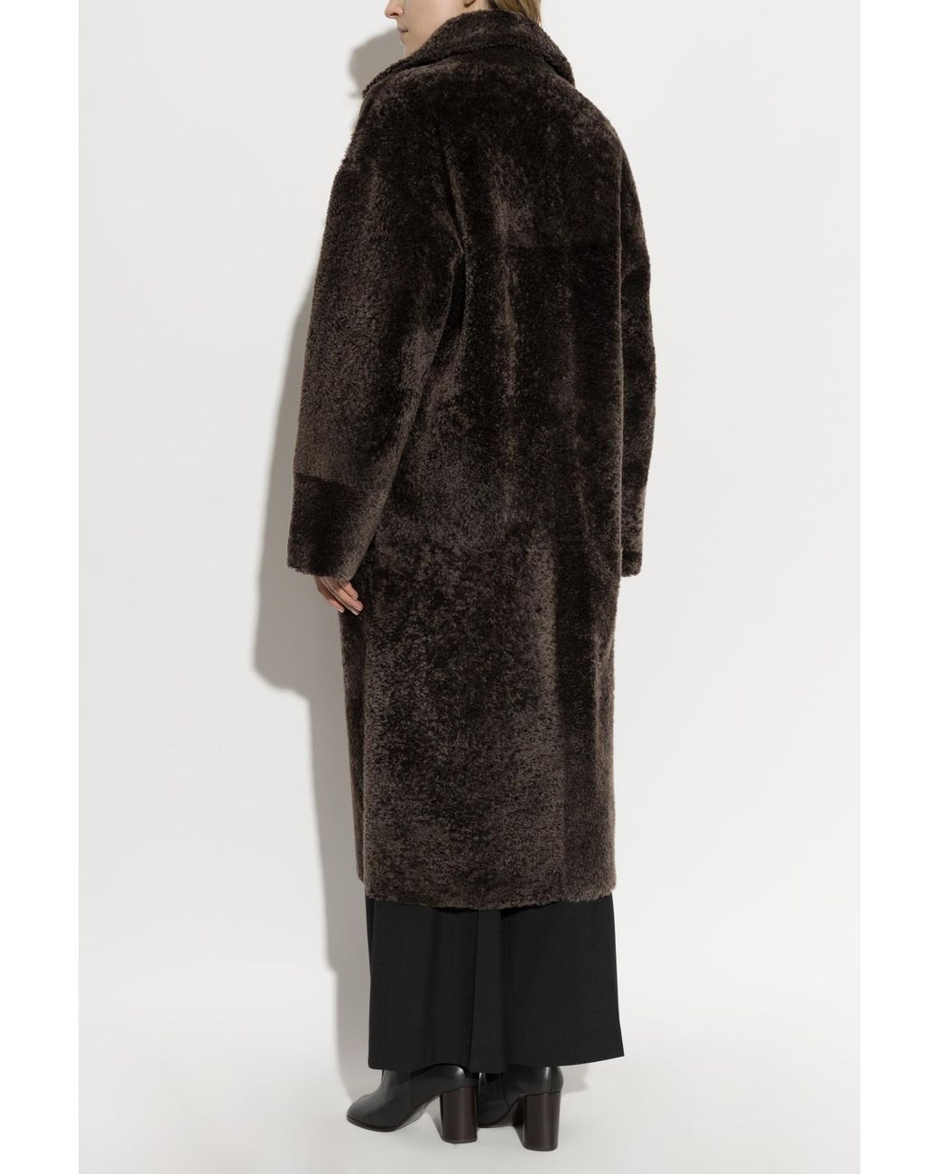 Arma Black Reversible Shearling Coat 'Ines'