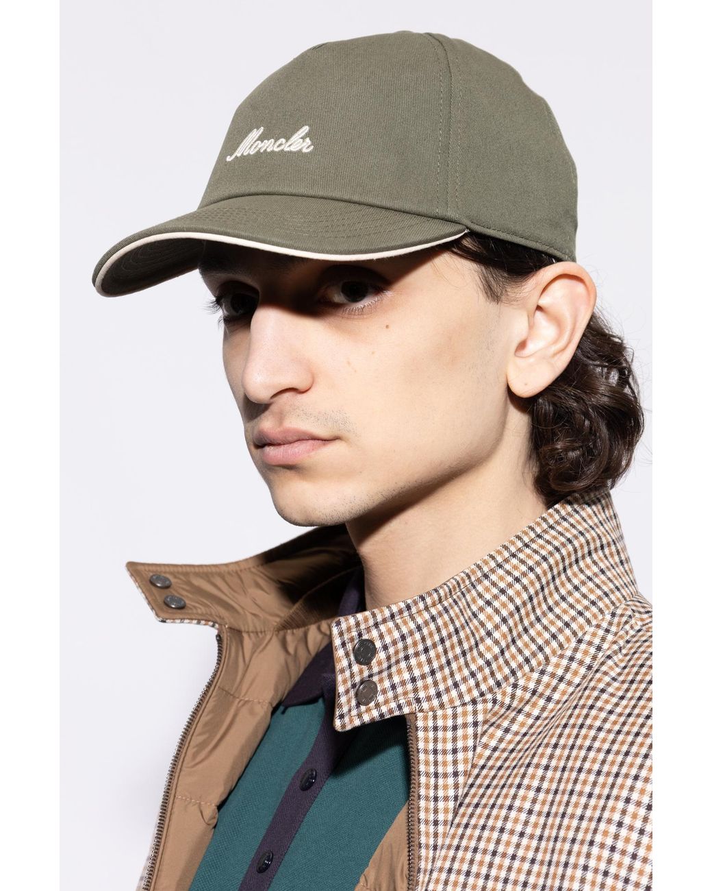 Moncler Green Baseball Cap for men