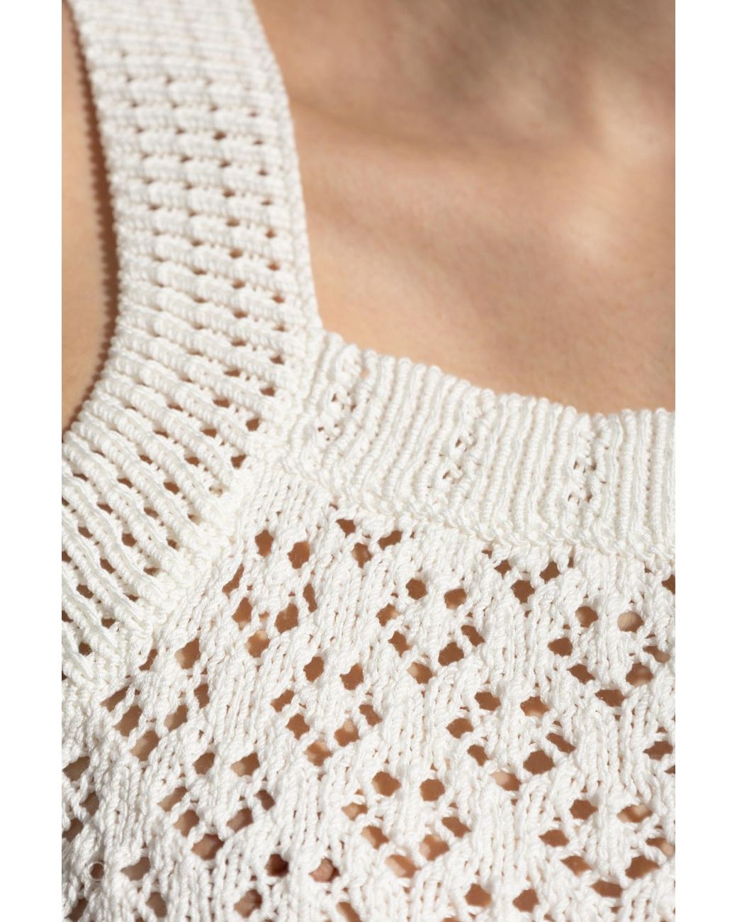 Maison Kitsuné White Knitted Top