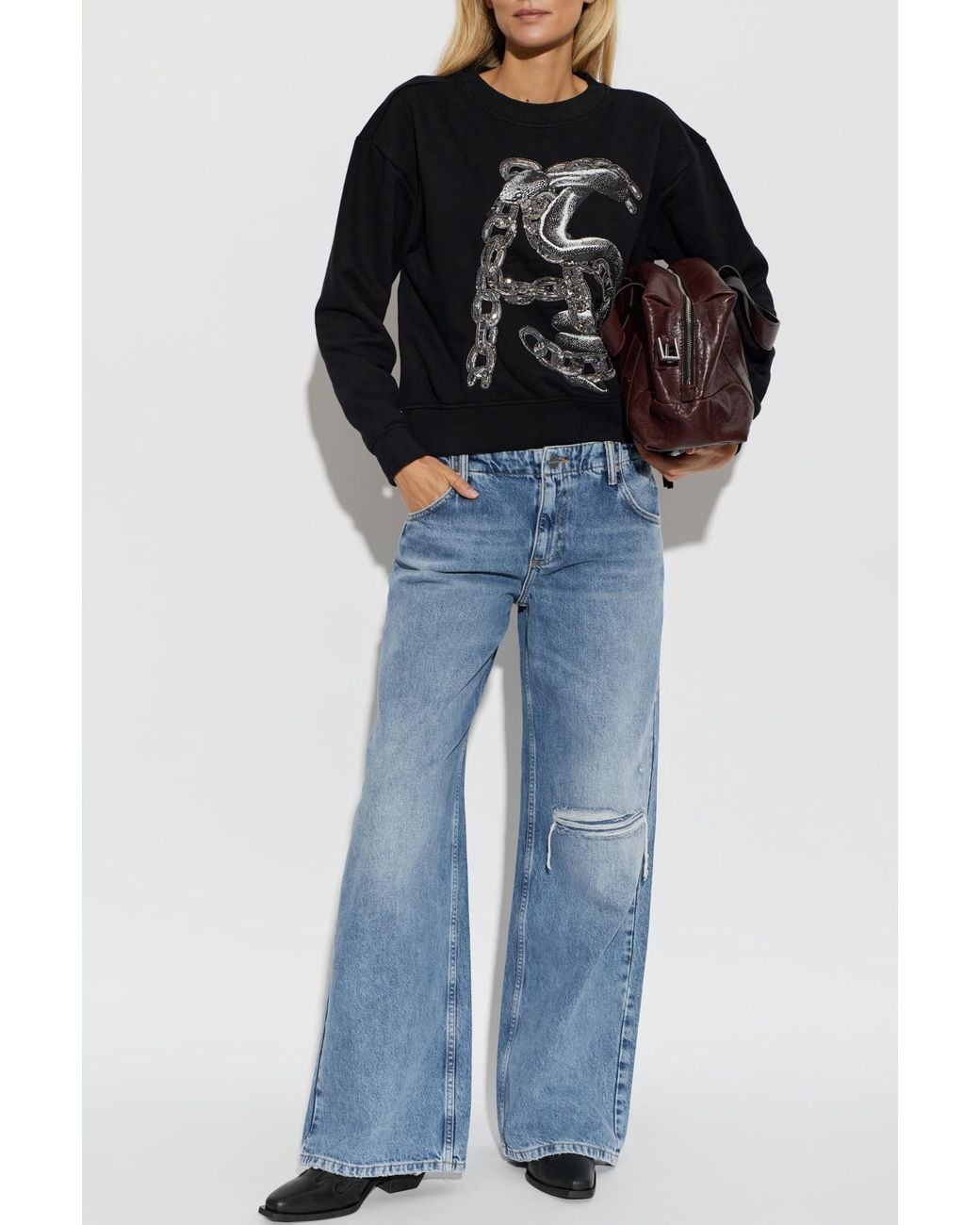 AllSaints Black "Linx Pippa" Sweatshirt