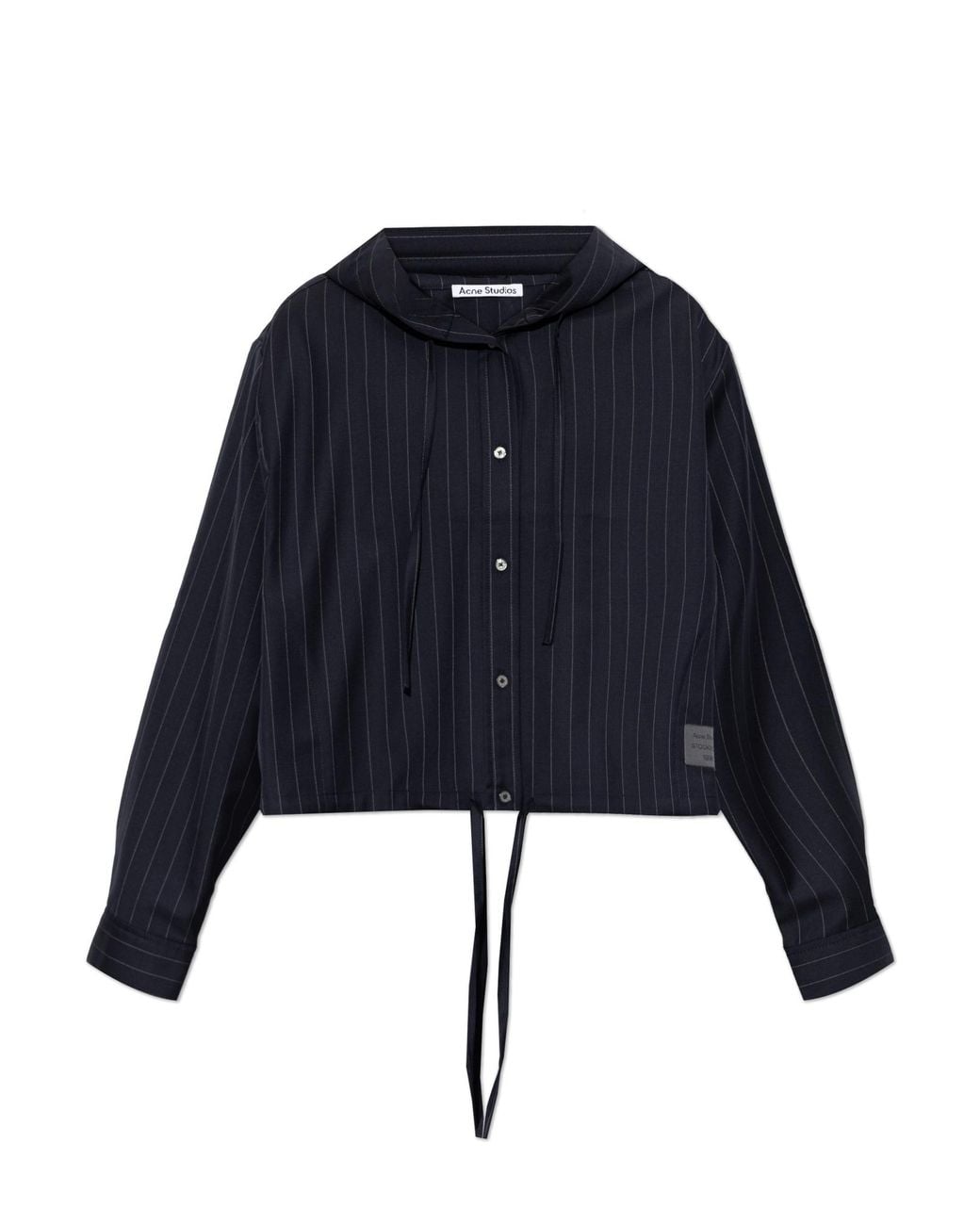 Acne Blue Wool Jacket With Hood