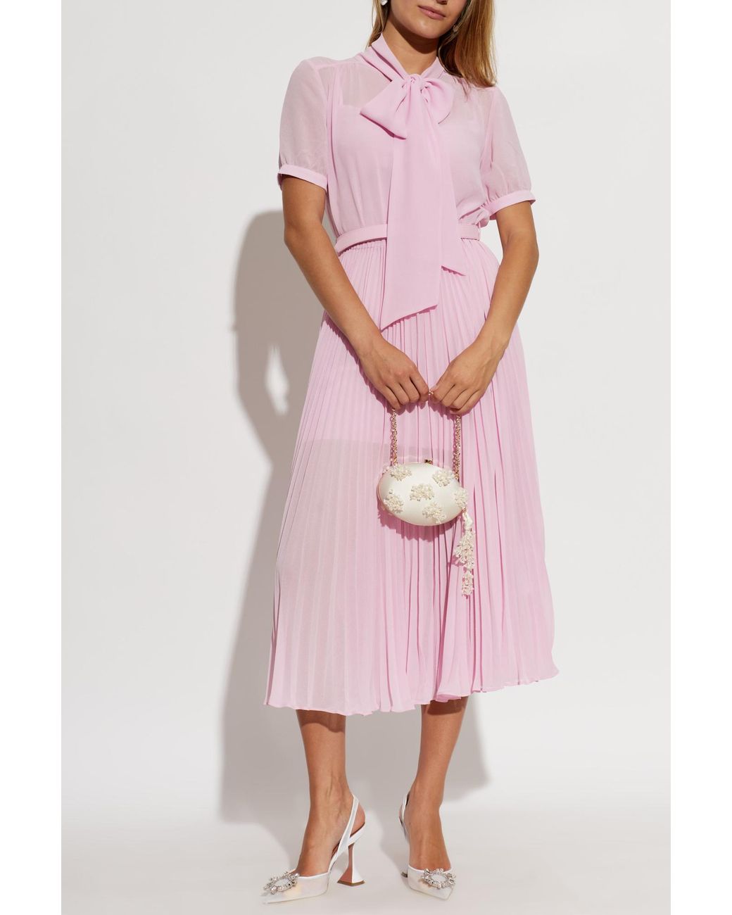 Self-Portrait Pink Dress With Belt
