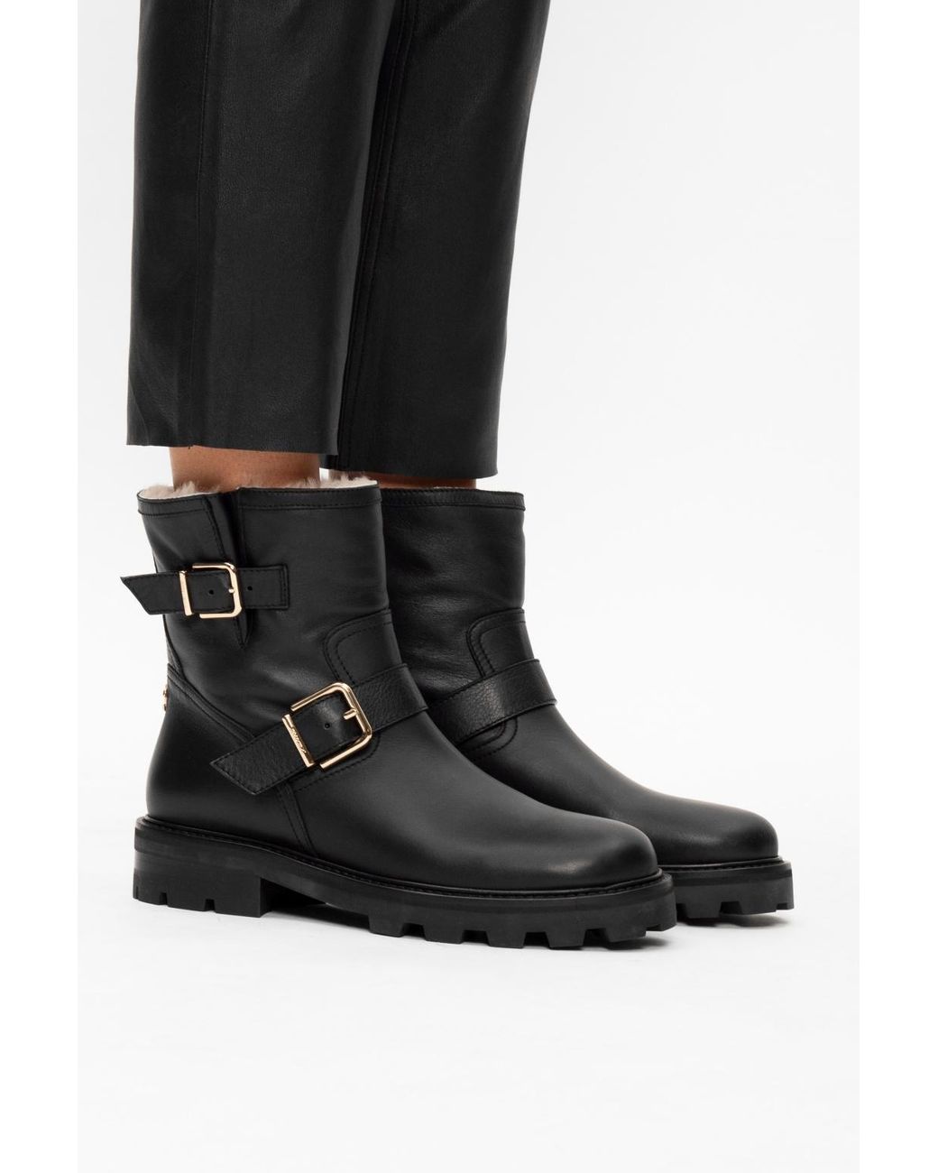Jimmy Choo 'youth Ii' Leather Ankle Boots in Black - Lyst