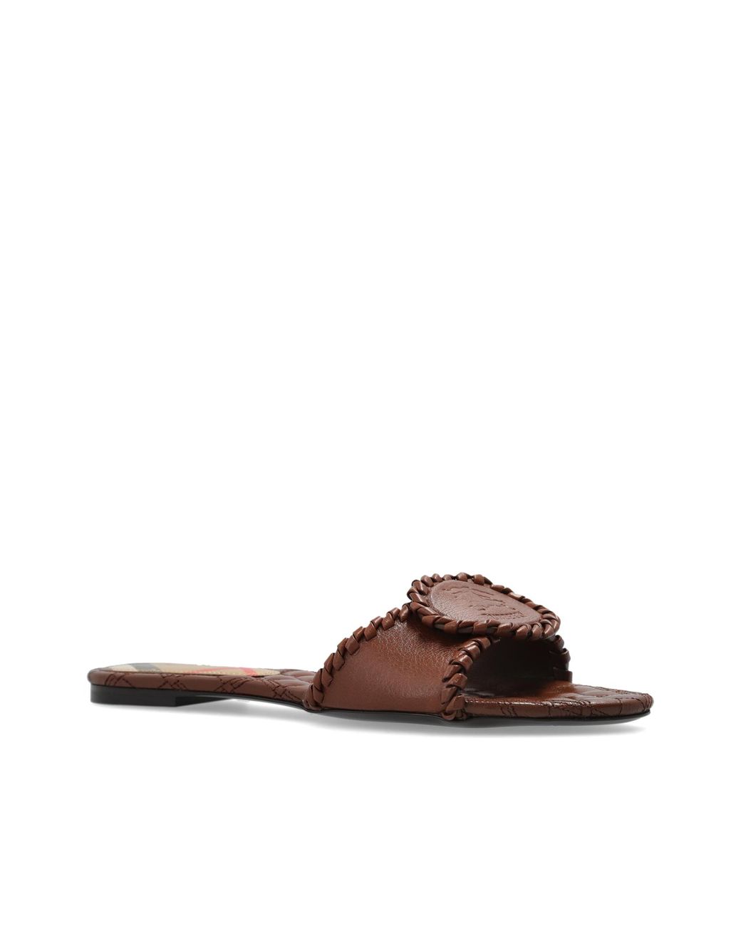 Burberry Brown 'Crest' Slides