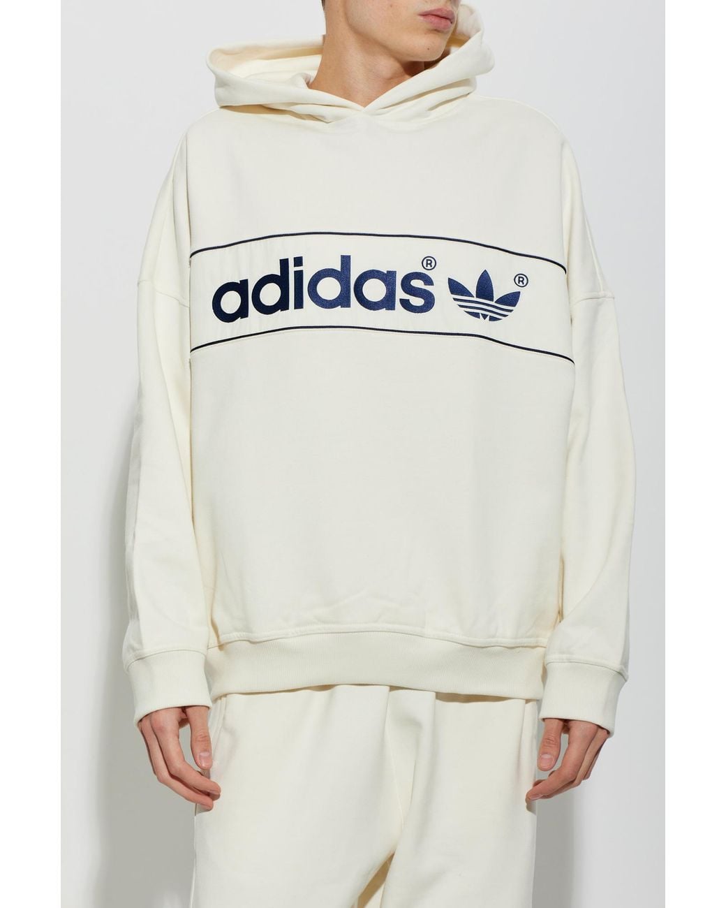 Adidas Originals White Oversize Hoodie for men