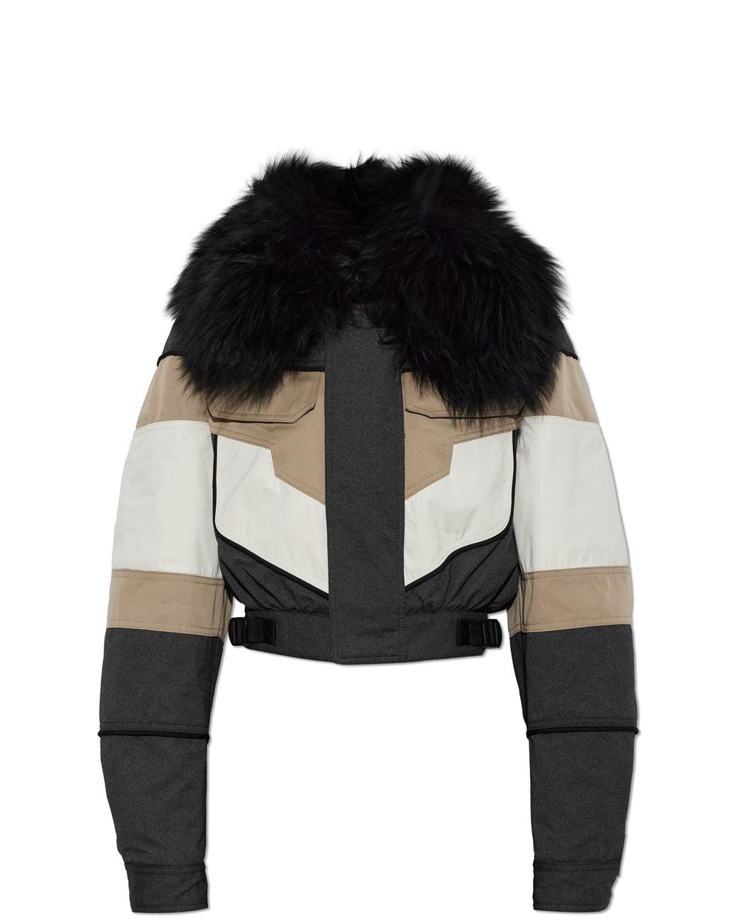 DSquared² Black Jacket Made Of Mixed Materials