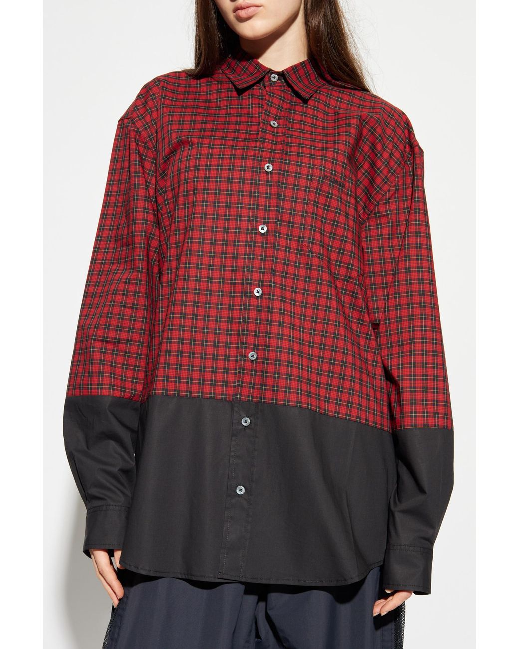 Vetements Red Shirt With Check Pattern