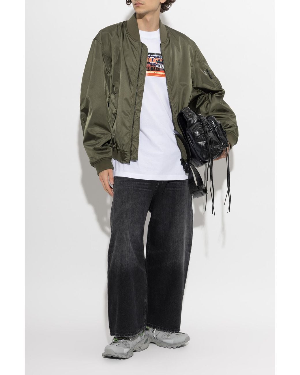 Balenciaga Green Insulated Jacket With Logo for men