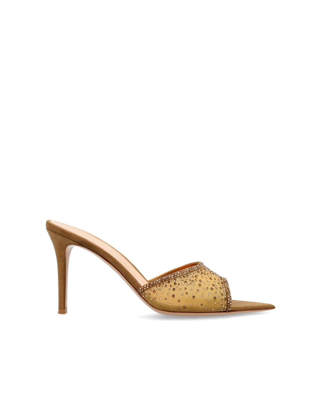 Gianvito Rossi Natural Heeled Mules