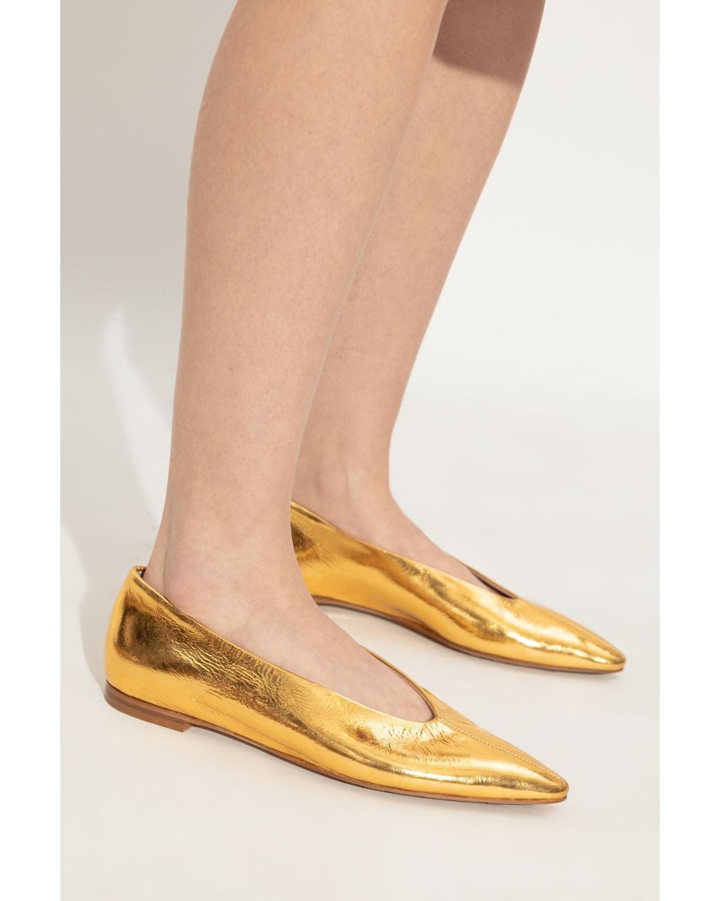 Bottega Veneta Metallic Ballerinas Sofia