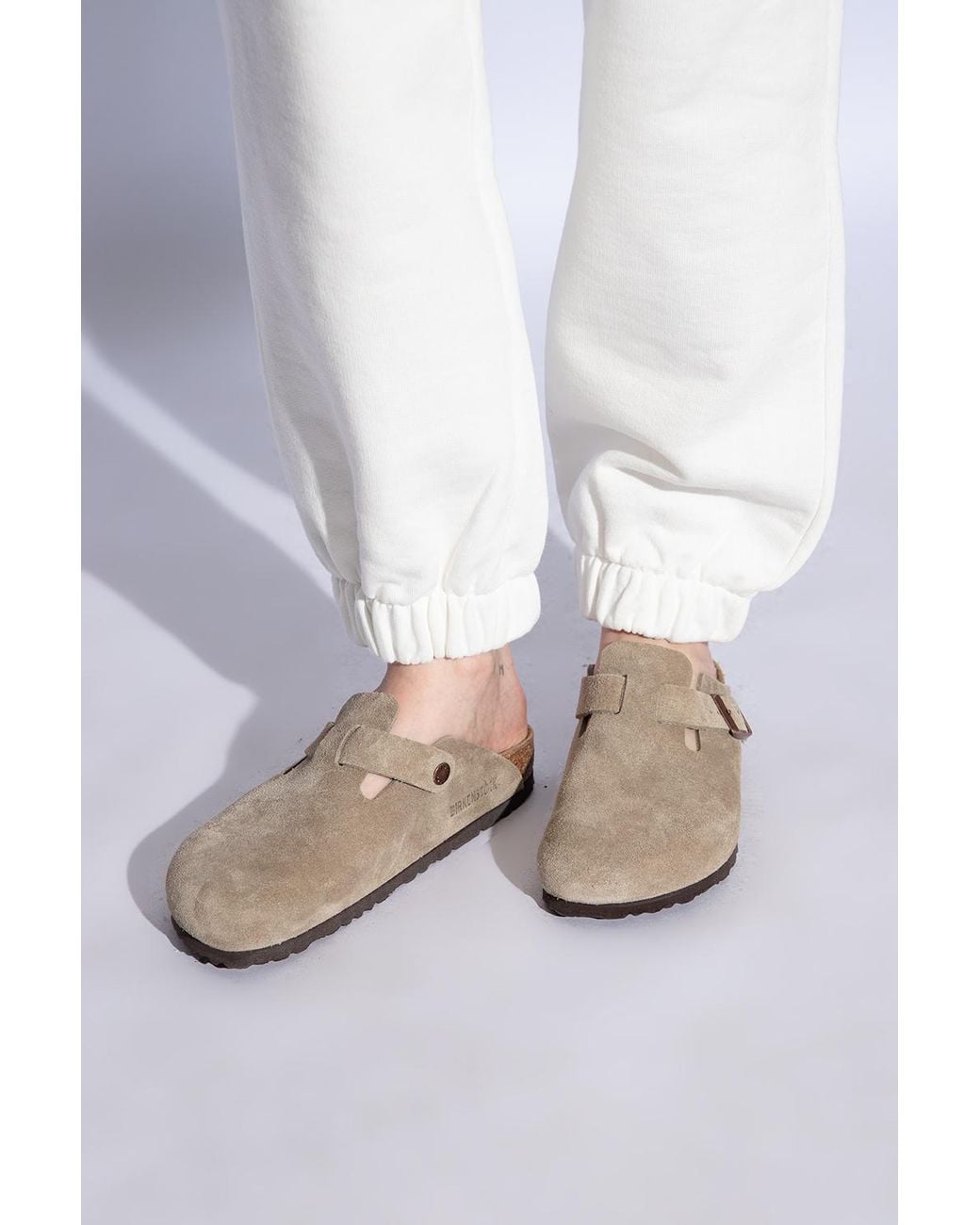 Birkenstock Brown 'Boston Bs' Slides for men