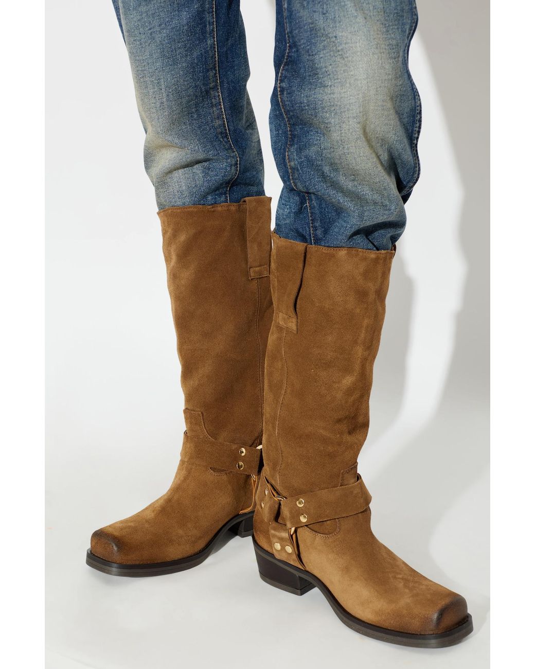 POSA Brown Suede Heeled Boots 'Texas'