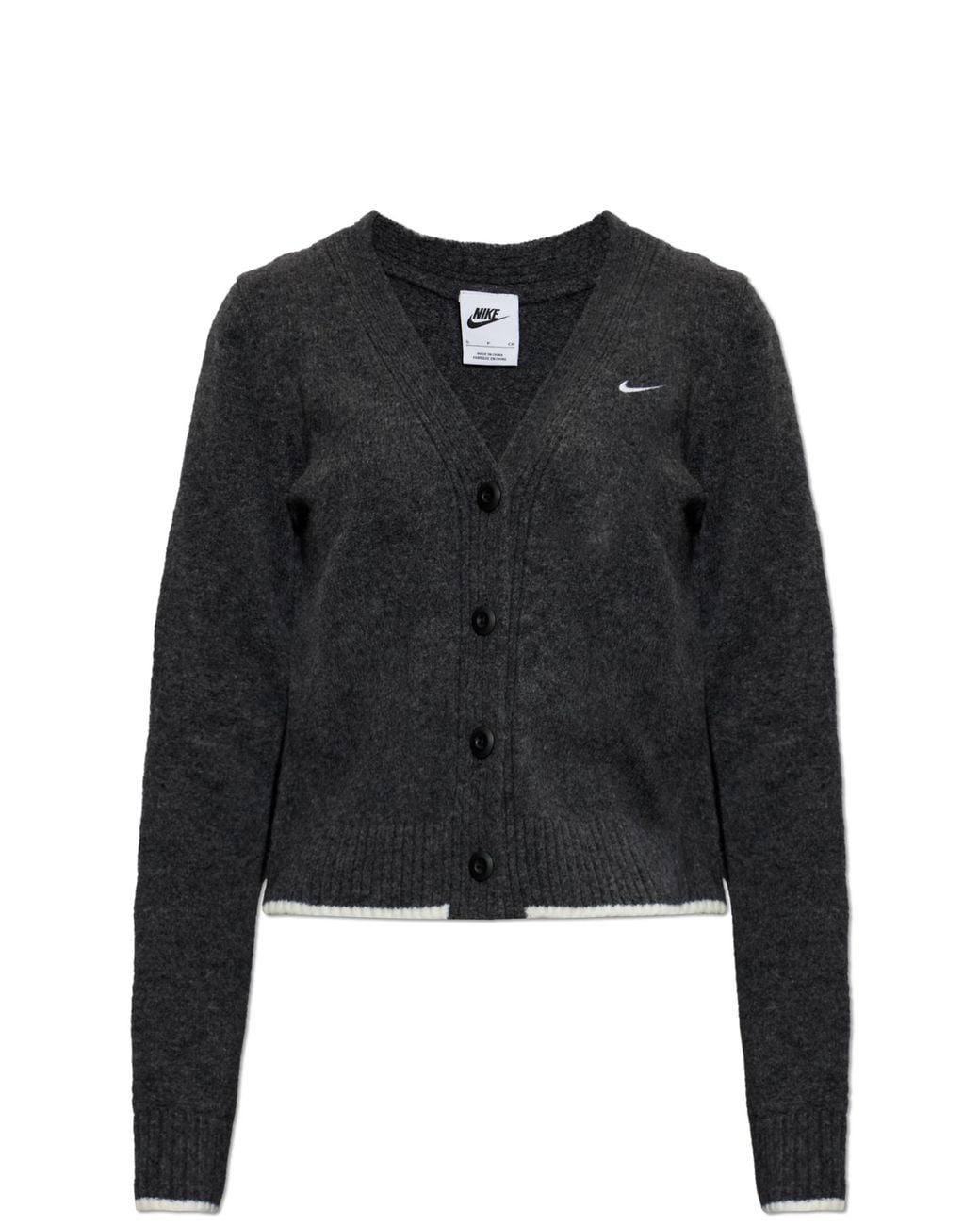 Nike Black Cardigan With Embroidered Logo