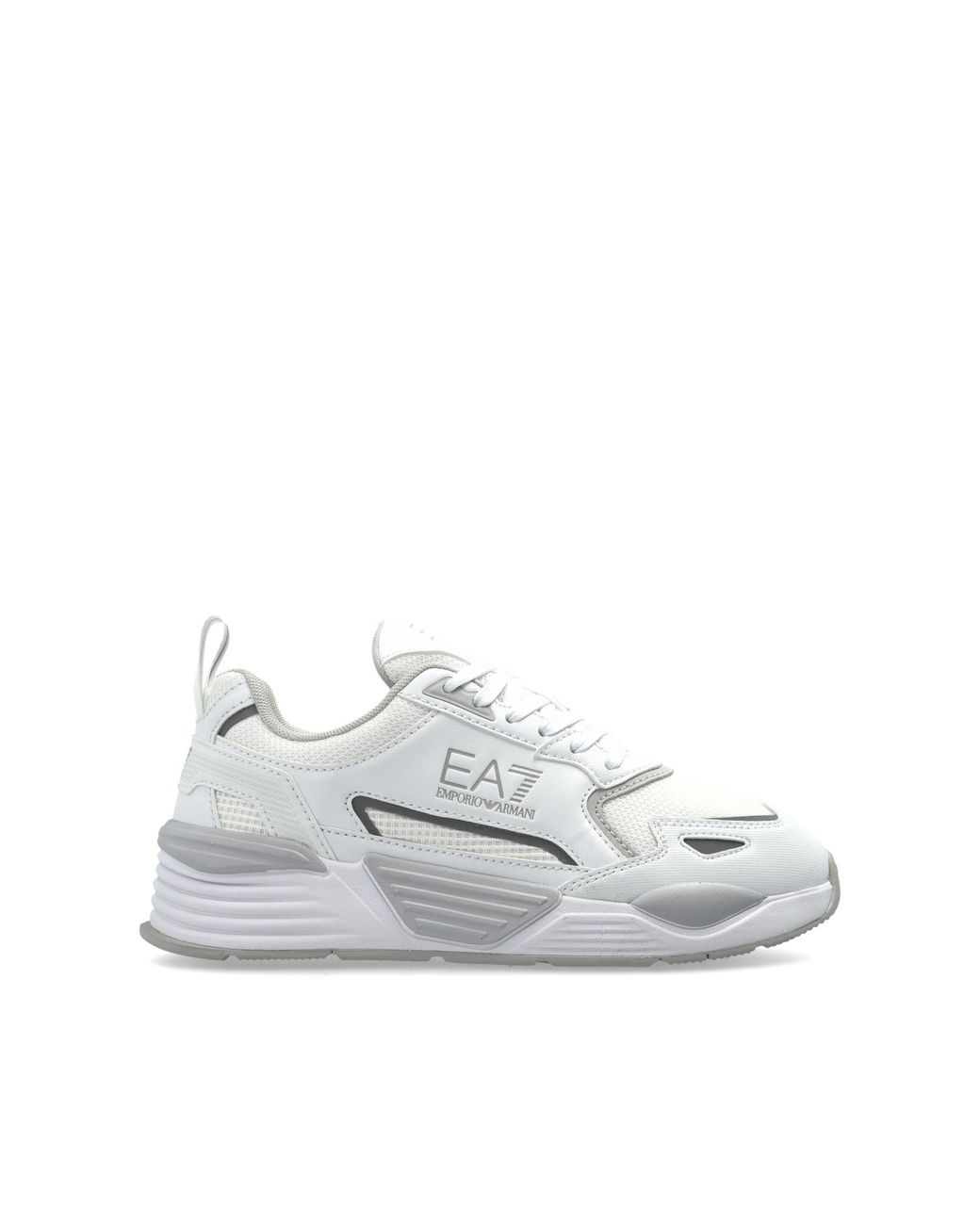 EA7 White Sports Shoes With Reflective Details