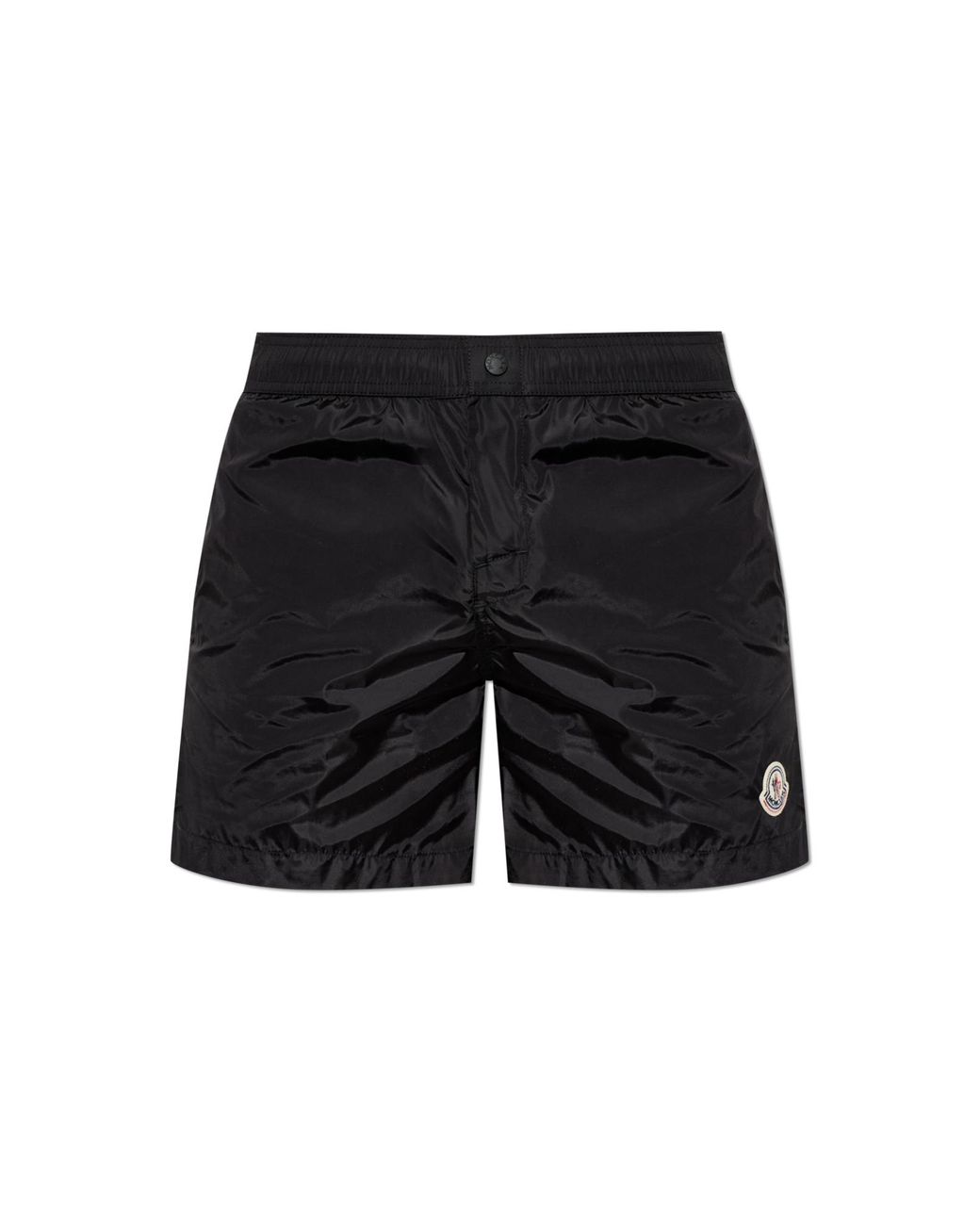 Moncler Black Swim Shorts With Logo Patch for men