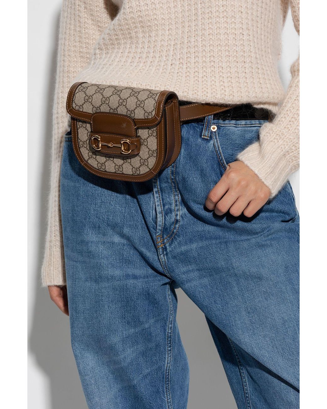 Gucci Horsebit 1955 Rounded Belt Bag in Brown | Lyst display picture 3
