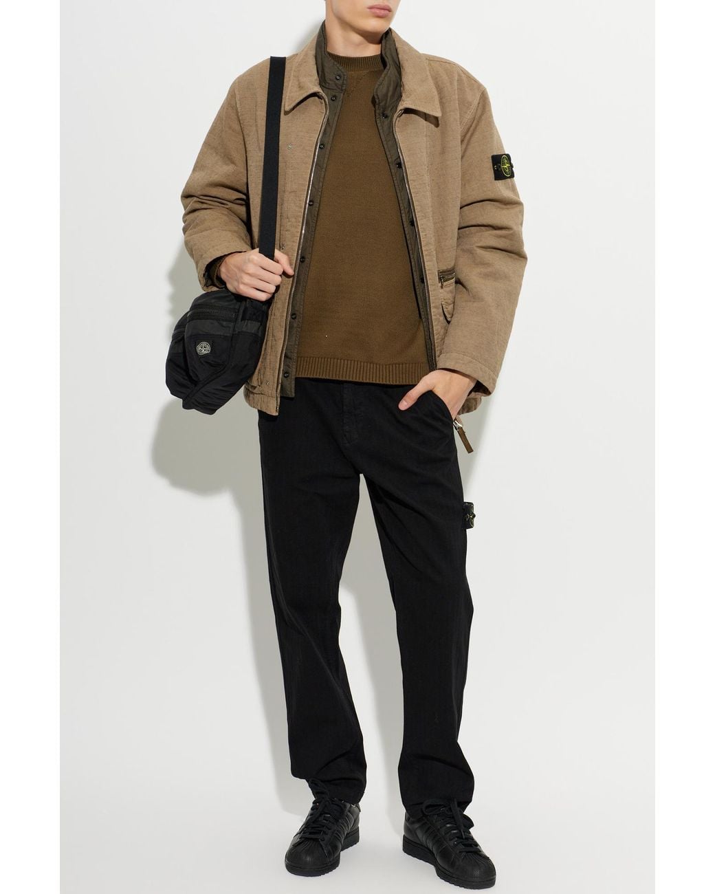 Stone Island Green Crew Neck Sweater for men