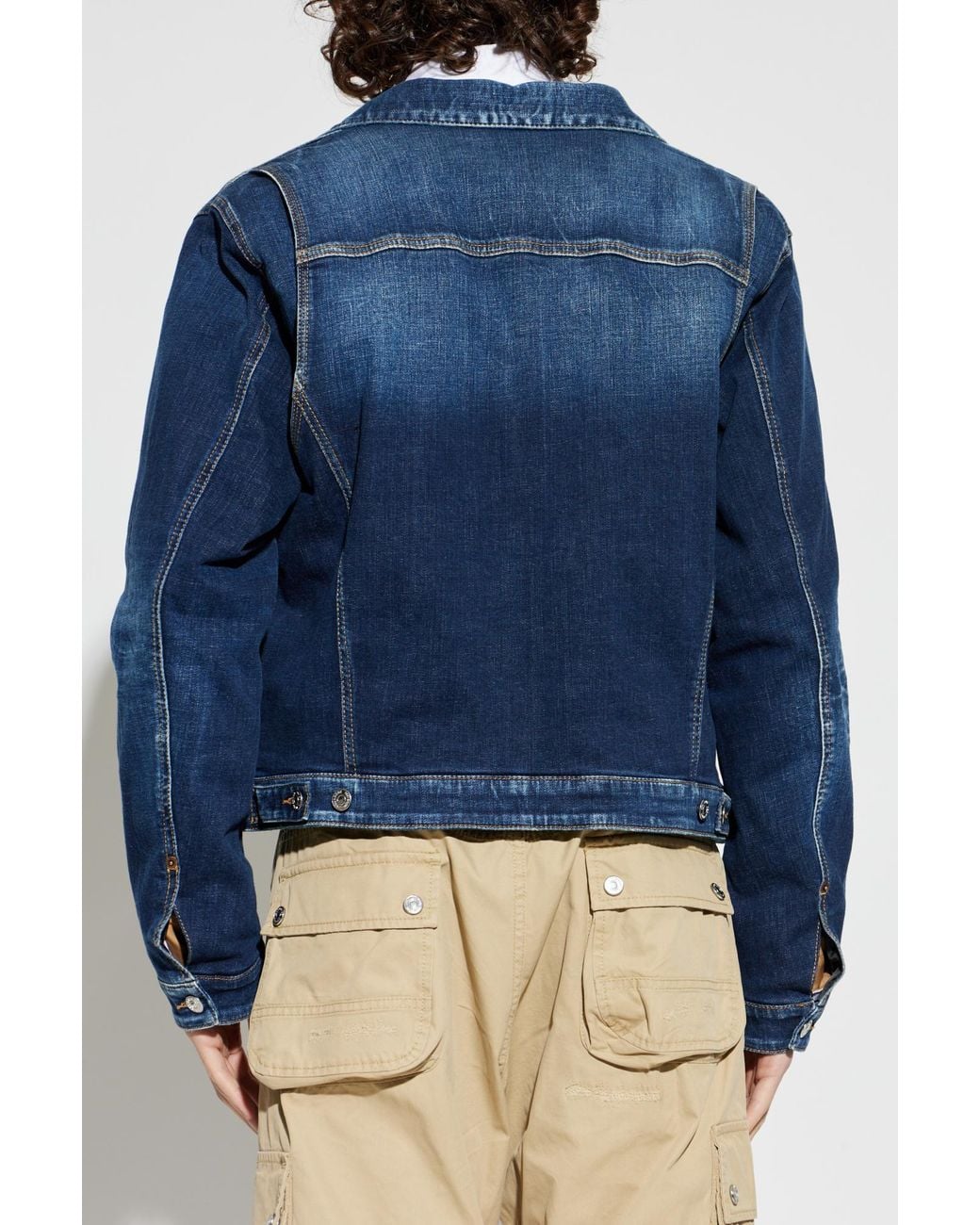 DSquared² Blue Denim Jacket With A 'Vintage' Effect for men