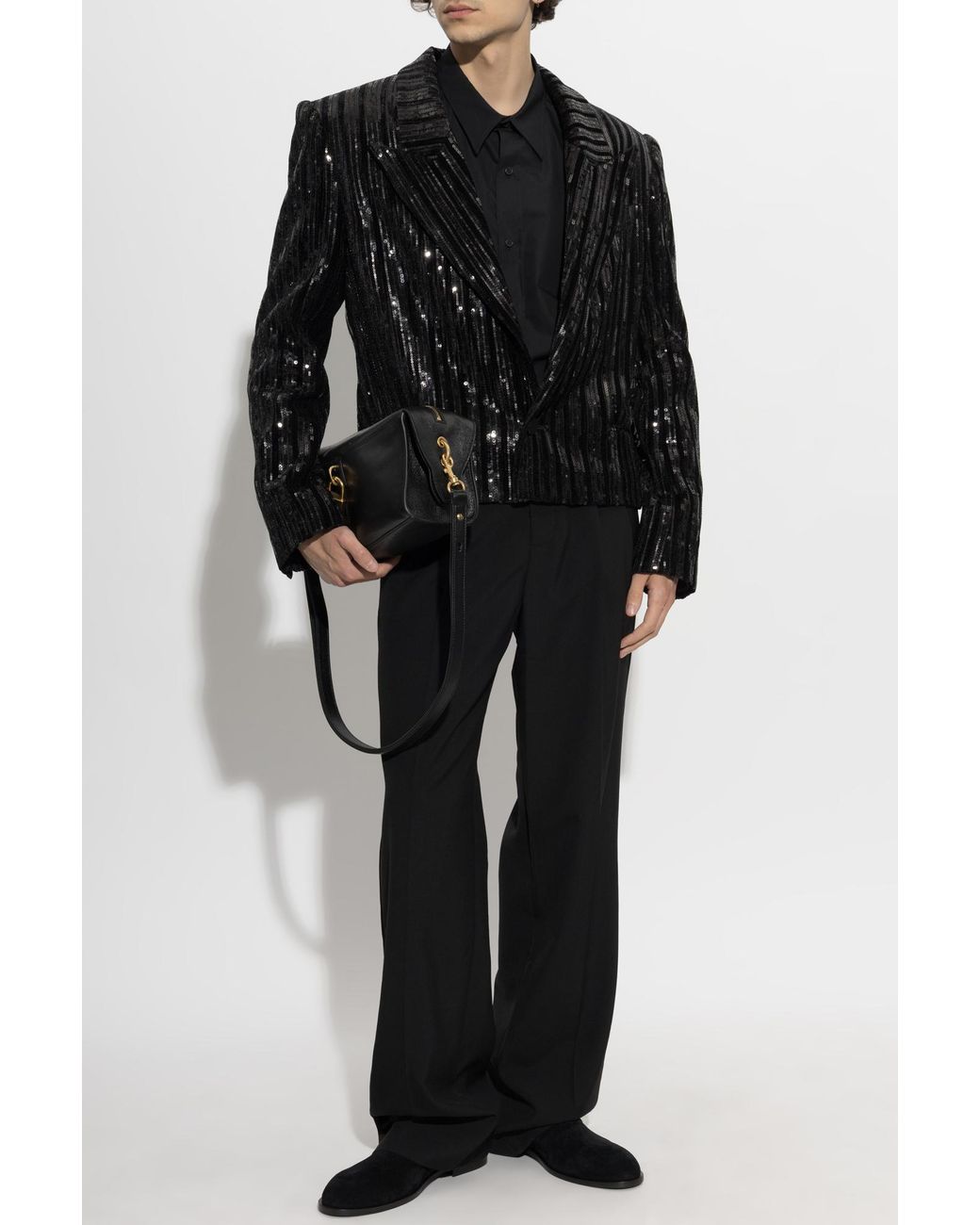 Balmain Black Sequin Blazer for men