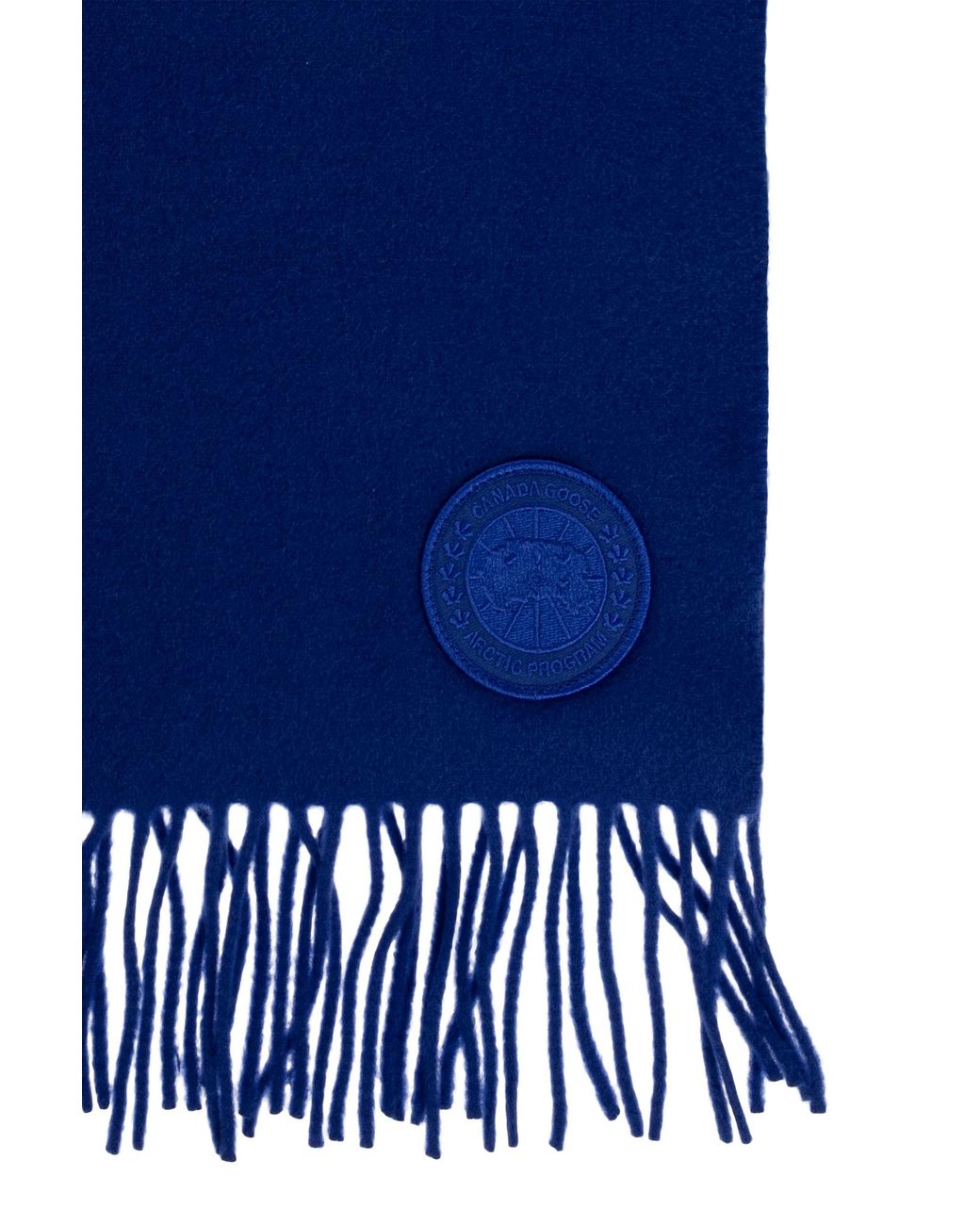Canada Goose Blue Wool Scarf With Fringes