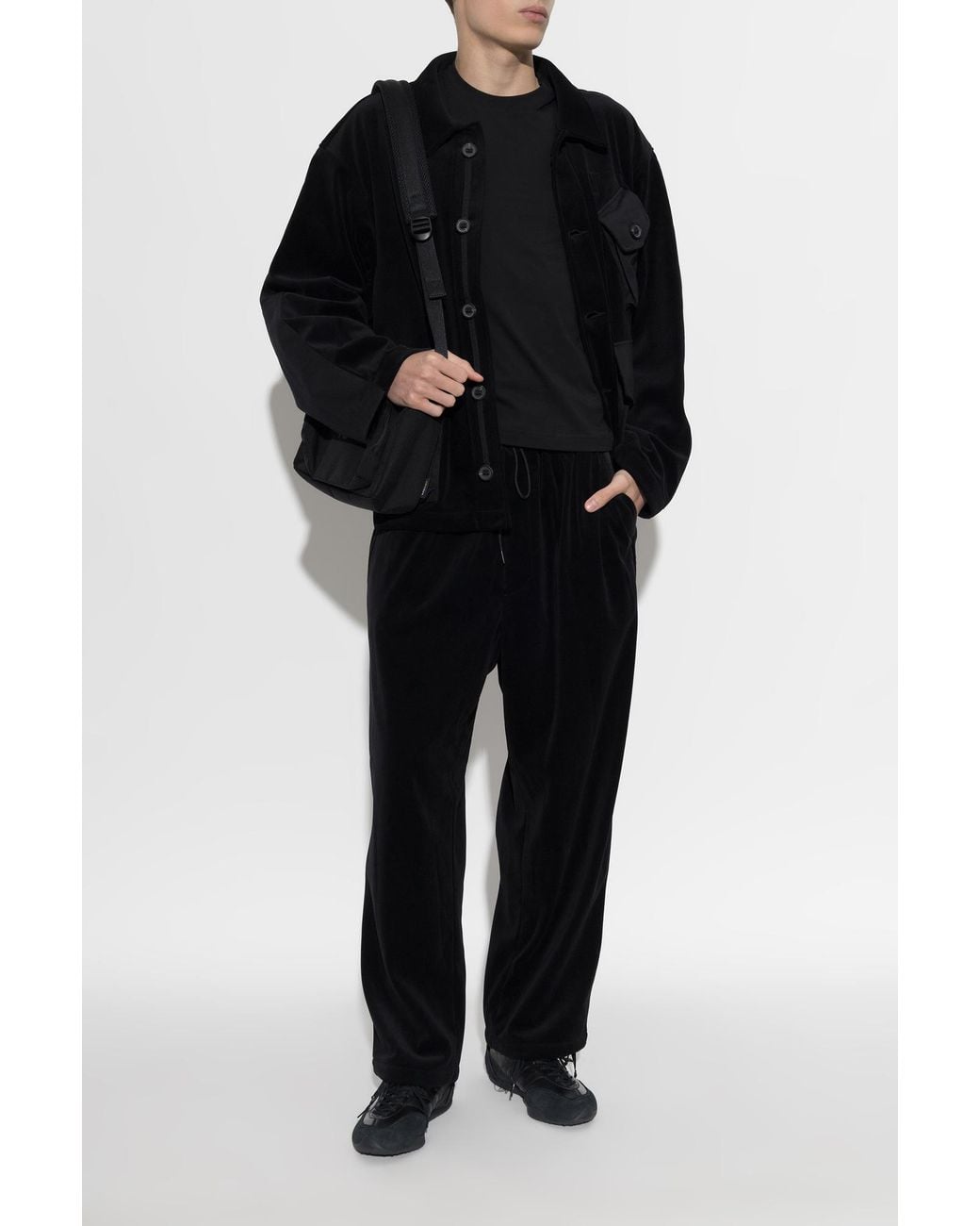 Y-3 Black Corduroy Jacket With Pockets for men