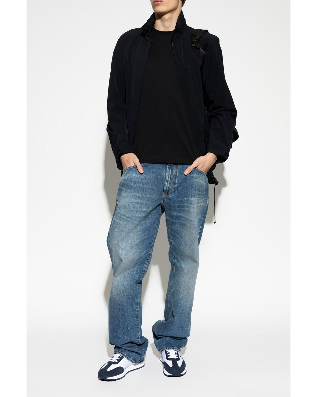 Emporio Armani Blue Jacket With Pockets for men