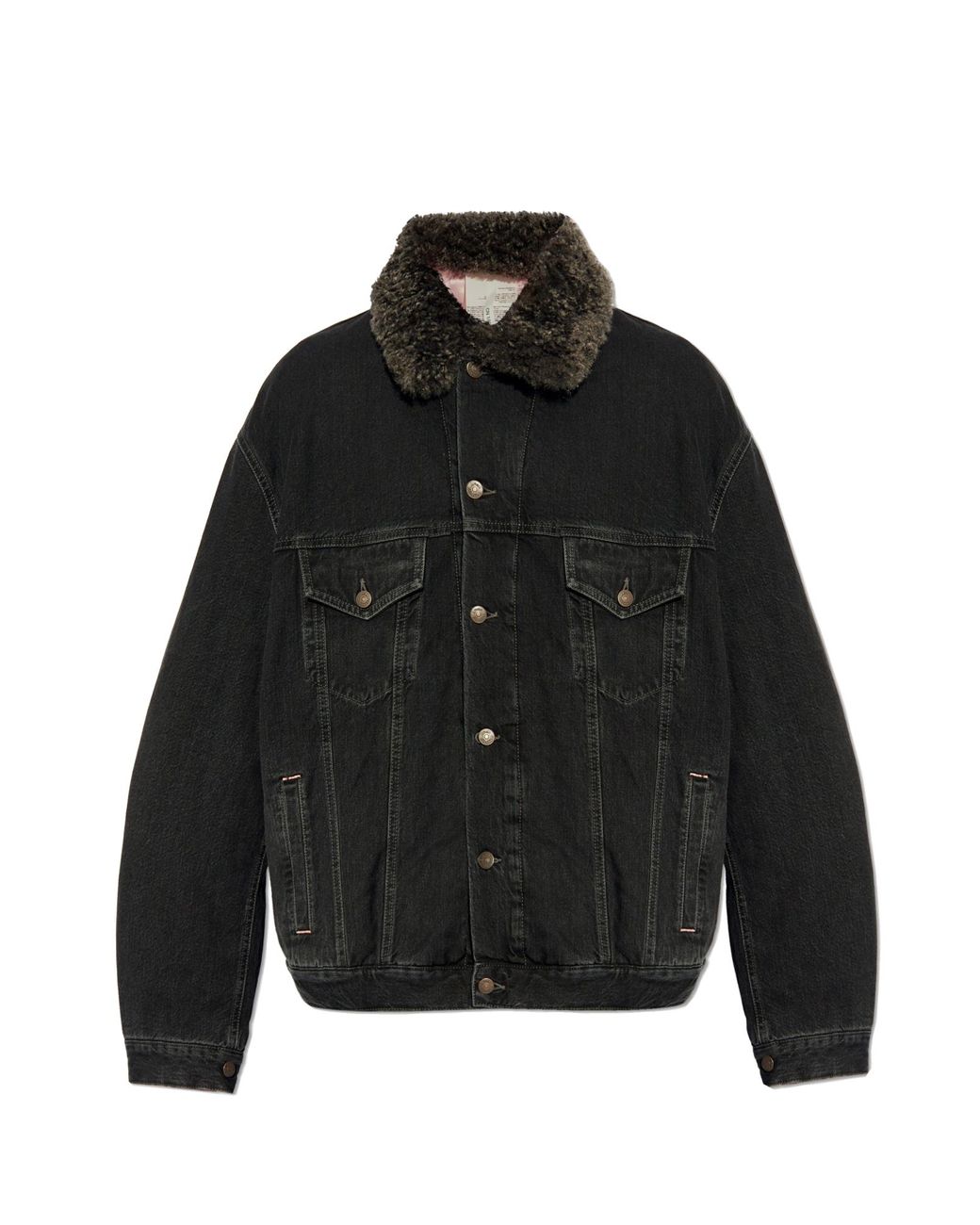 ジャケット Acne Studios Lined denim jacket with faux-fur collar Acne Studios - Denim fur trim jacket - Oversized fit - Mid blue