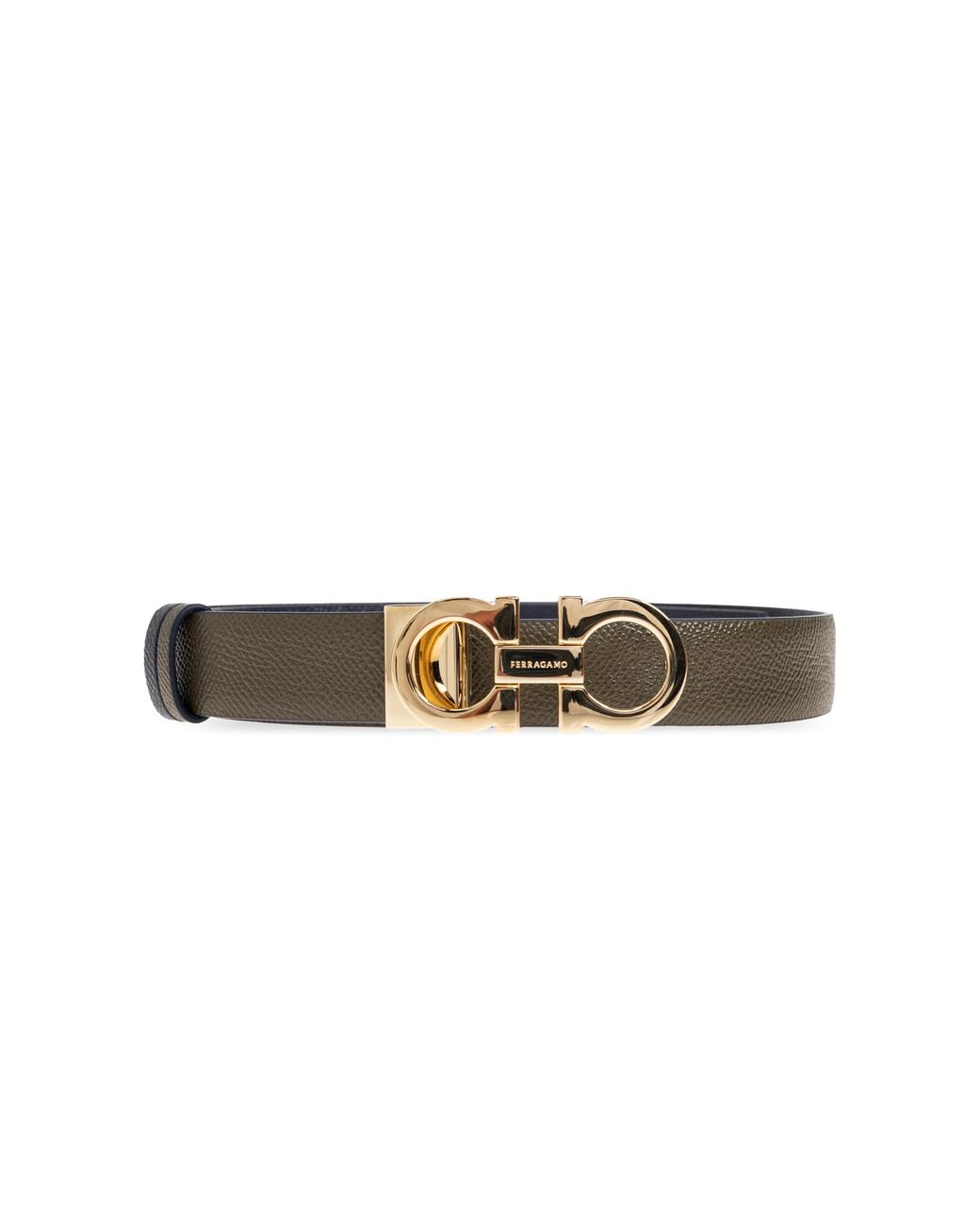 Ferragamo Gray Leather Belt