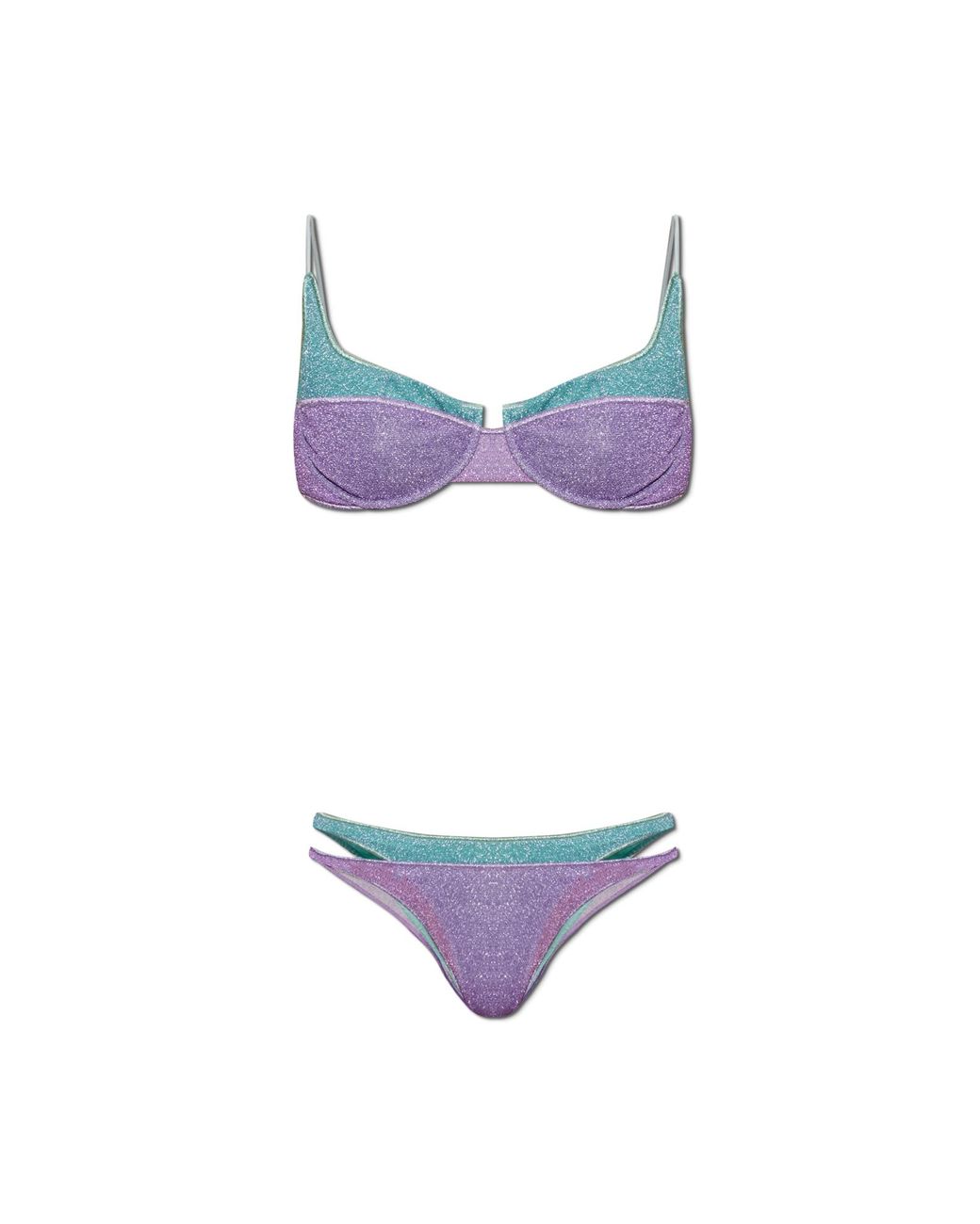 Oseree Purple Two-Piece Swimsuit With Lurex Thread