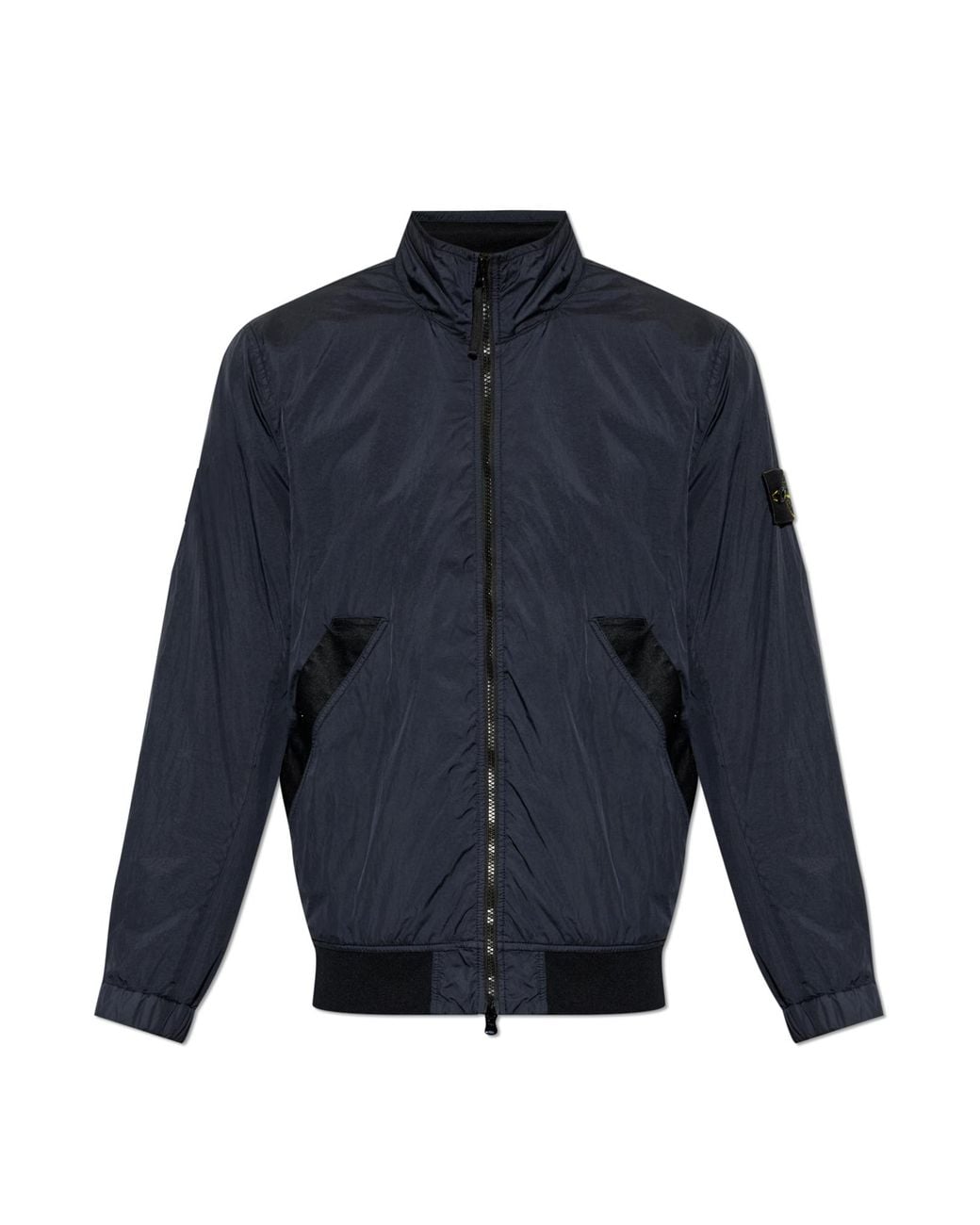 Stone Island Blue Jacket With Logo Patch for men