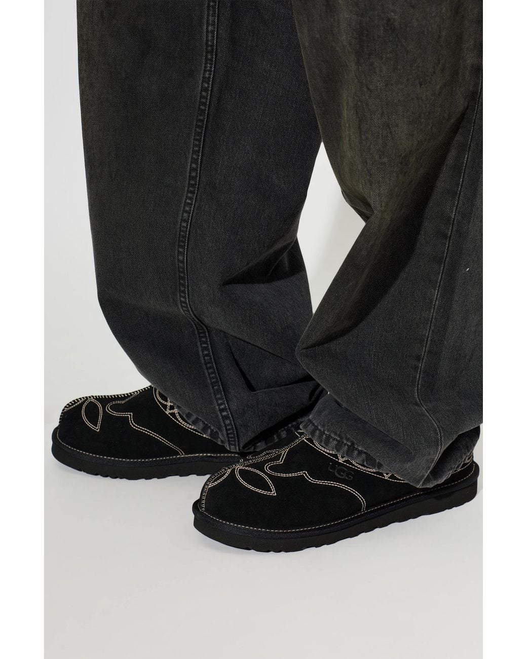 Ugg Black Leather Shoes 'Tasman Western' for men