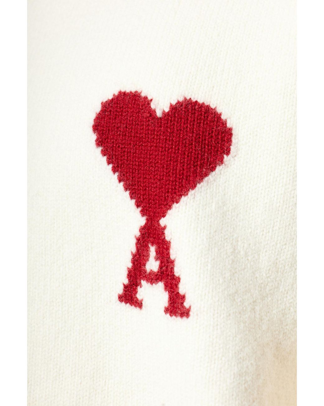 AMI Blue Wool Sweater With Logo for men