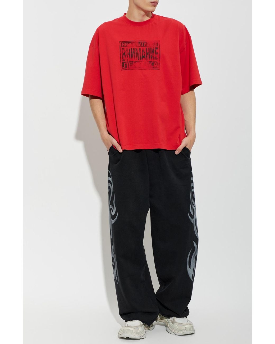 Vetements Red T-Shirt With Print for men